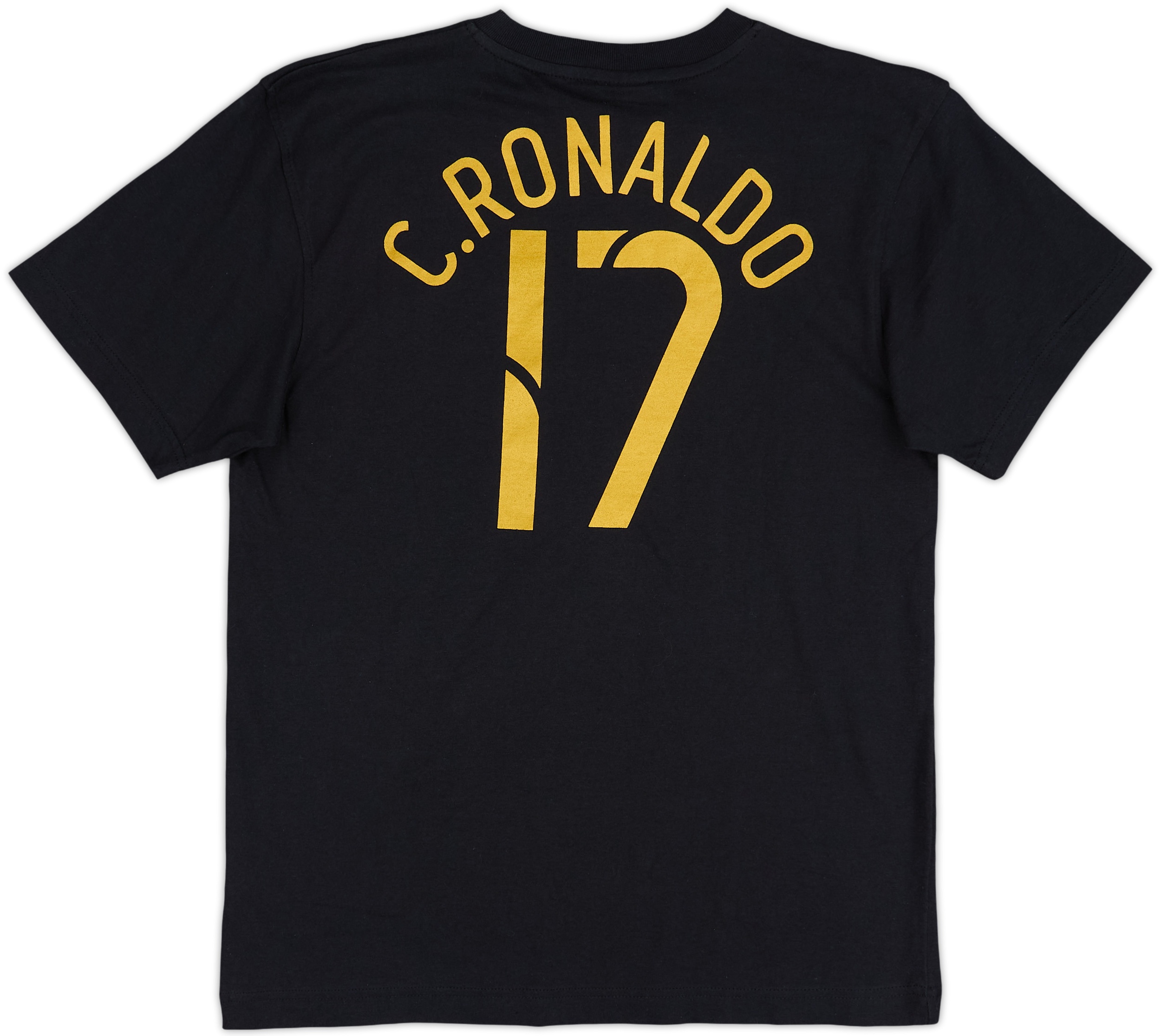 ユベントス CR7 シャツ 黒・黄色 2006-07 Portugal Nike Graphic Tee C.Ronaldo #17 (XL.Boys)