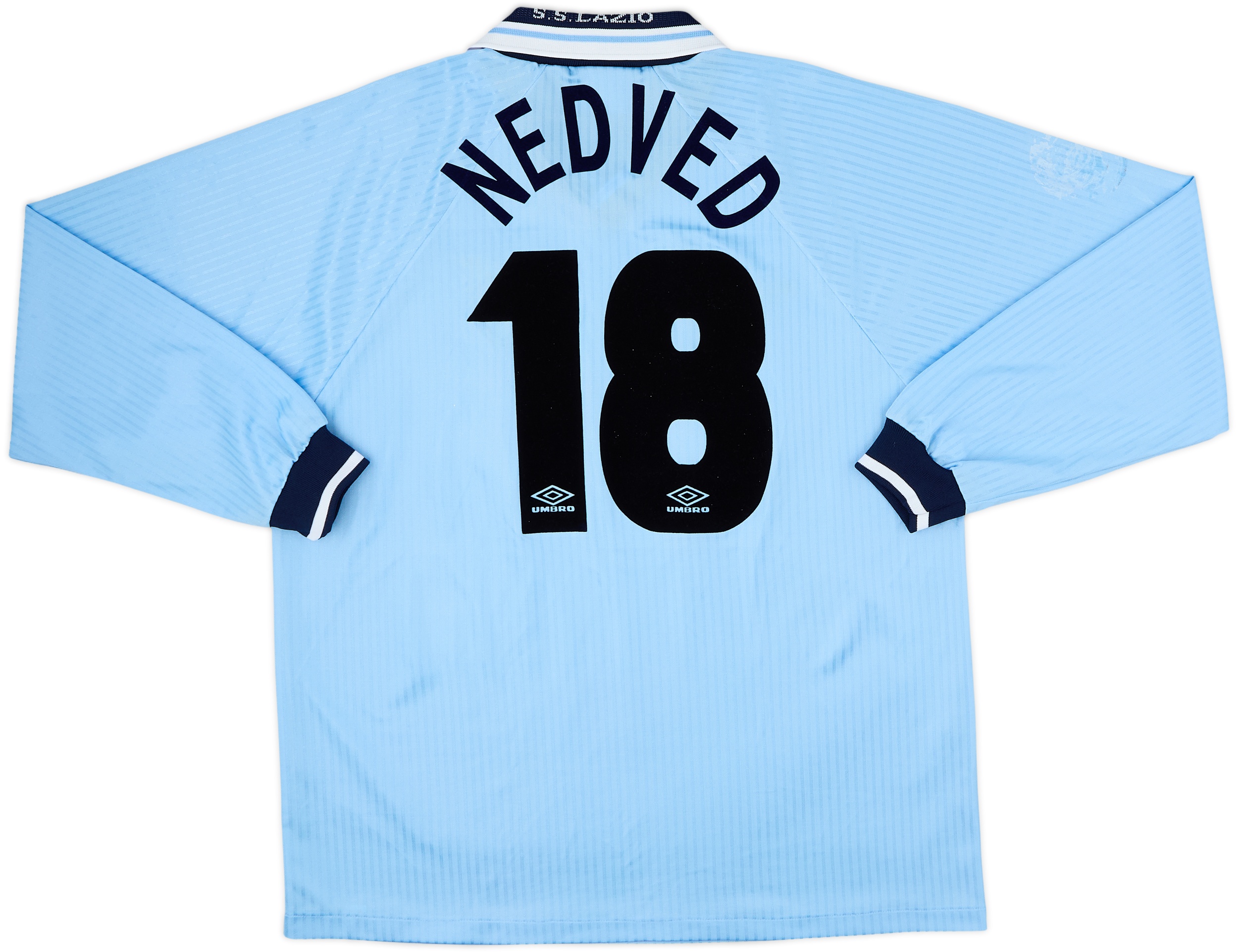 1997-98 Lazio Home L/S Shirt Nedved #18 - 6/10 - (XL)