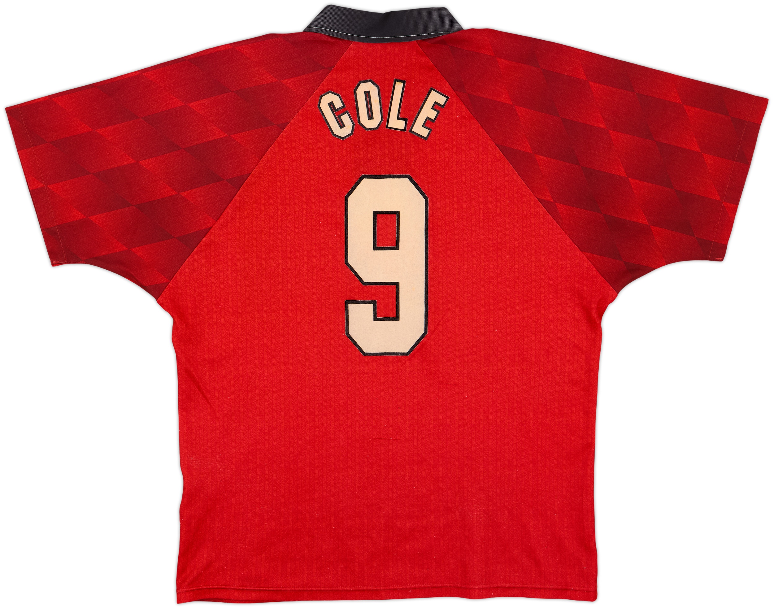 1996-98 Manchester United Home Shirt Cole #9 - 6/10 - (M)