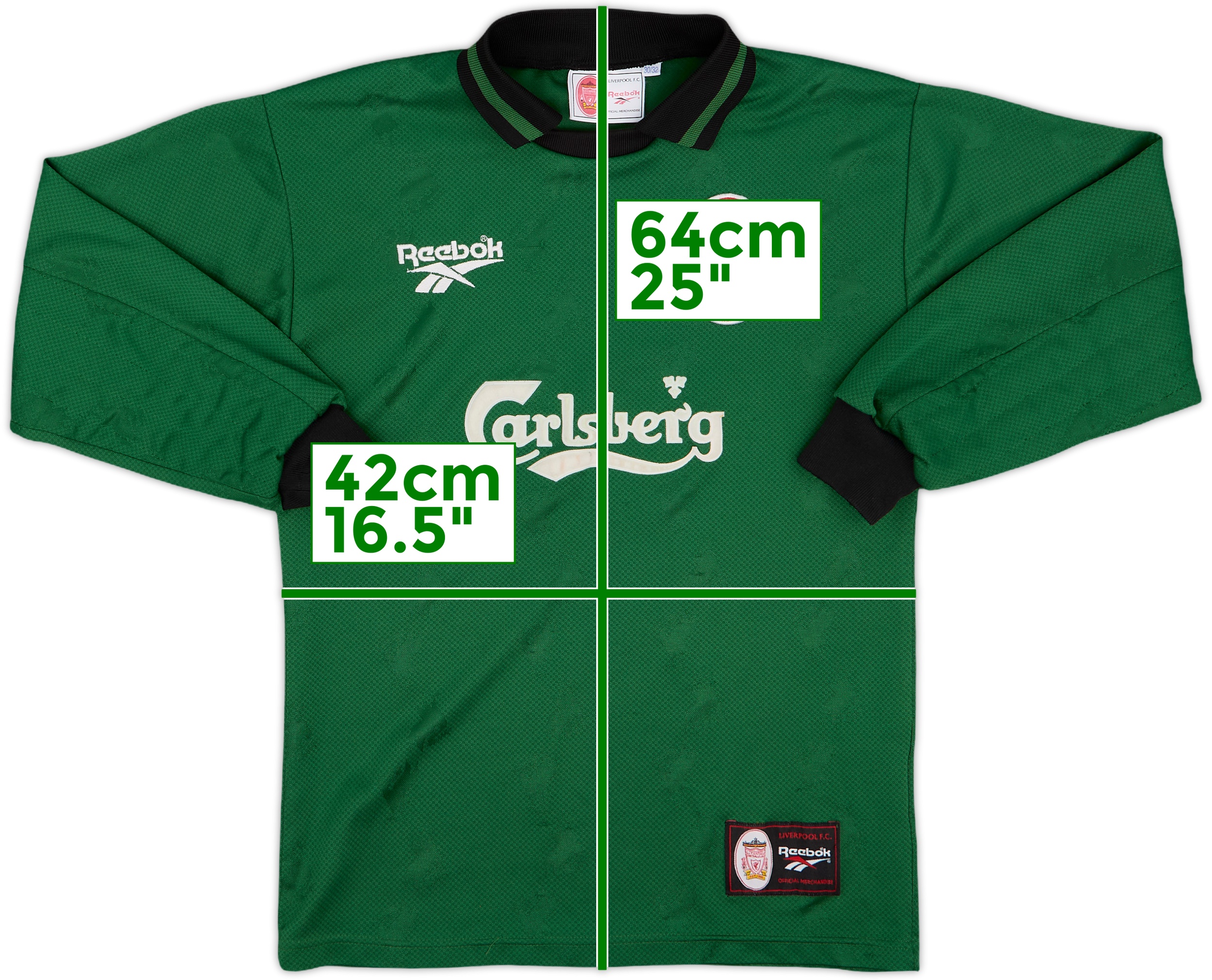 [Reebok] Liverpool GKユニフォーム 1996/97 LIVERPOOL 1996 1997 GOALKEEPER FOOTBALL SHIRT SOCCER JERSEY