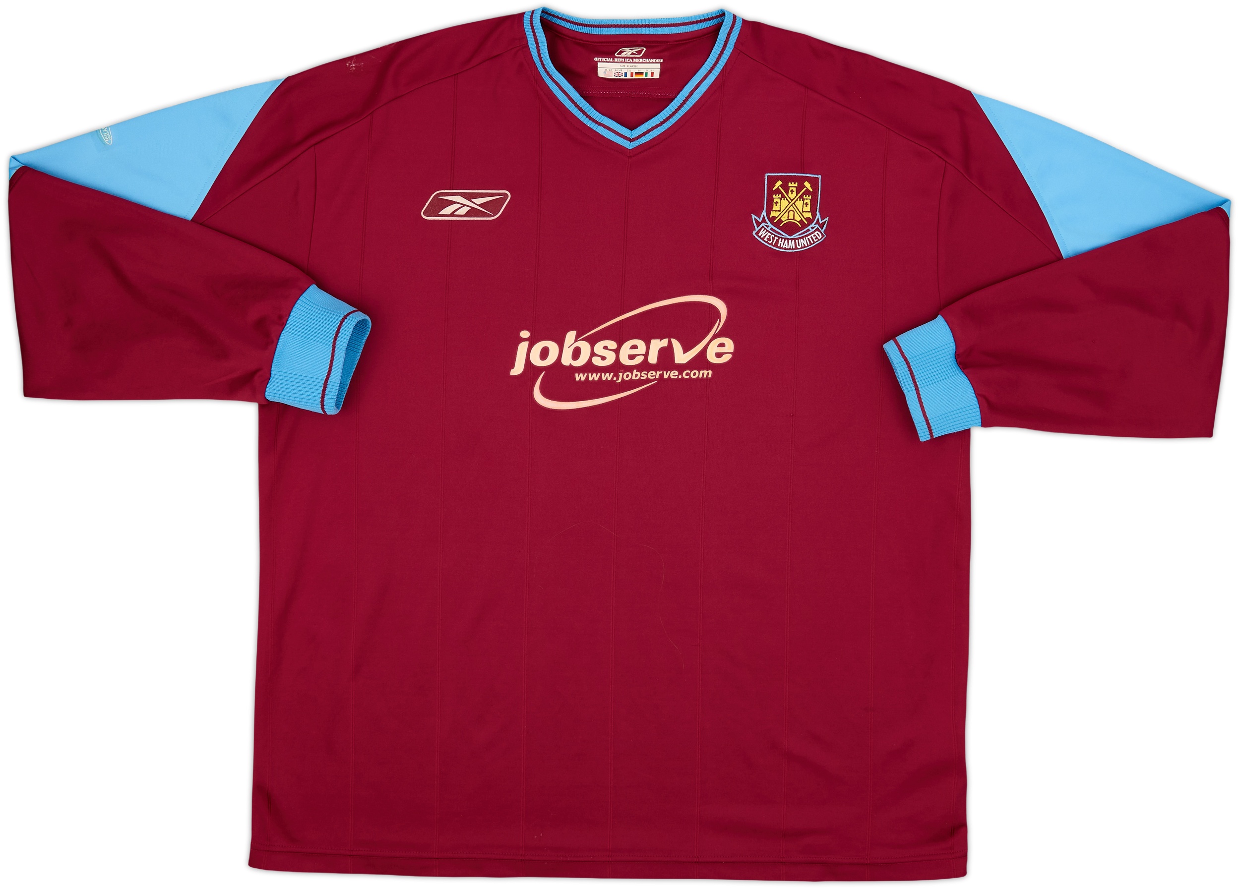 AntonFerdinand本人着用2003年WestHamウエアXL AntonFerdinand本人着用2003年WestHamウエアXL