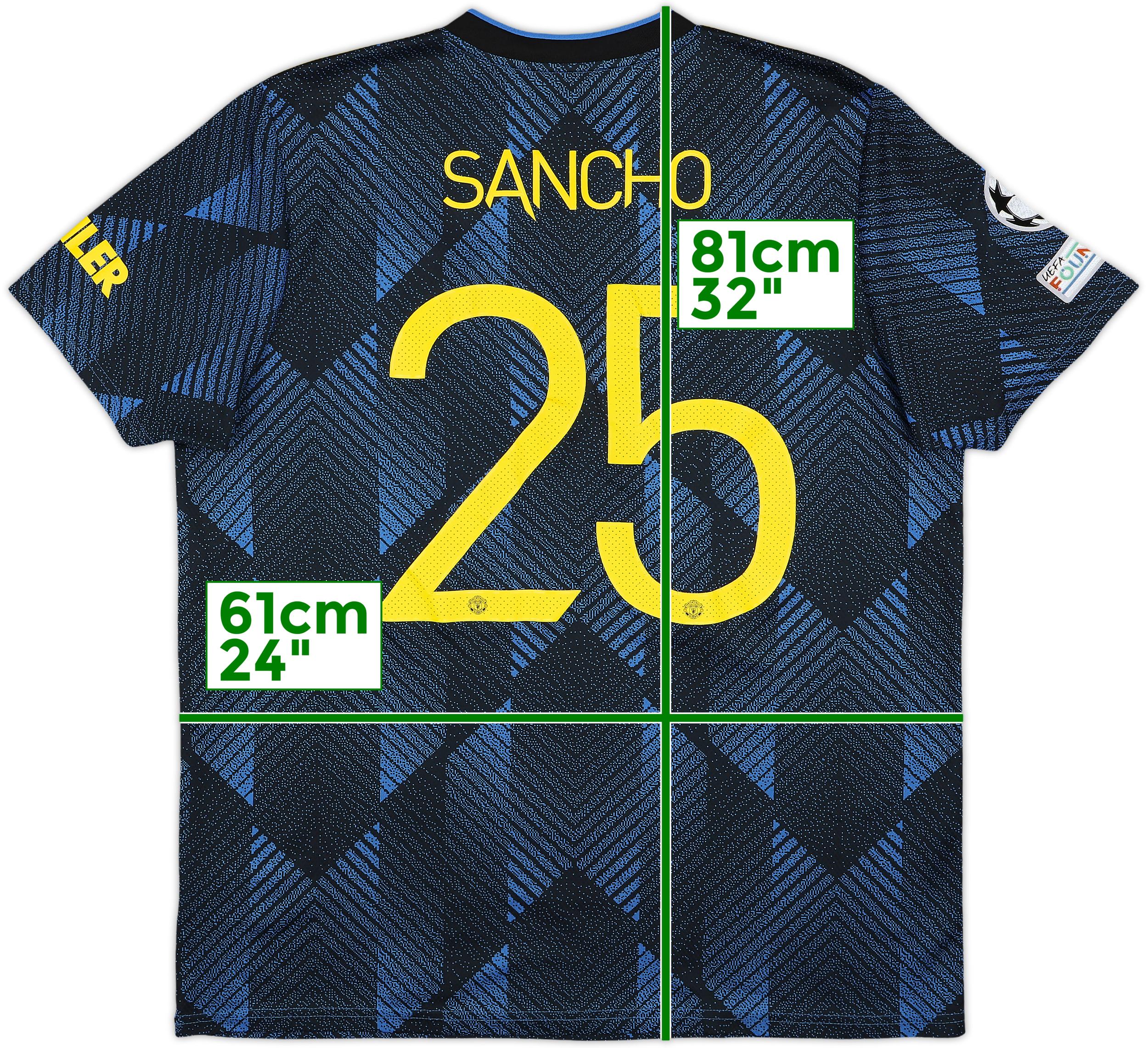2021-22 Manchester United Third Shirt Sancho #25 - 8/10 - (XL)