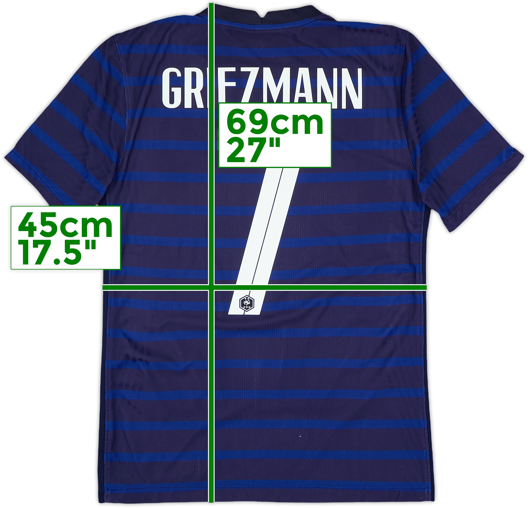 2020-21 France Authentic Home Shirt Griezmann #7 - 8/10 - (S)