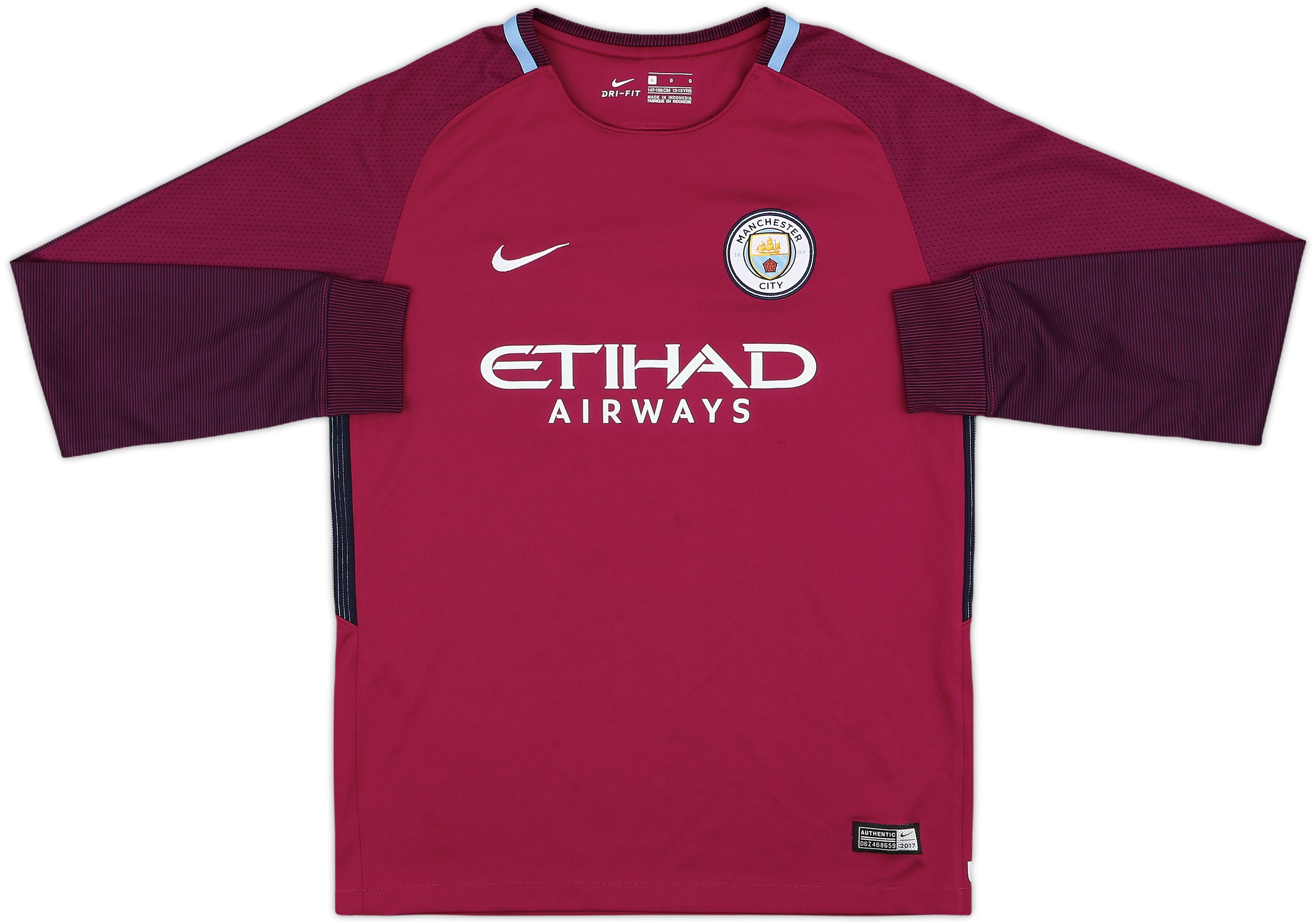 2017-18 Manchester City Away L/S Shirt #15 9/10