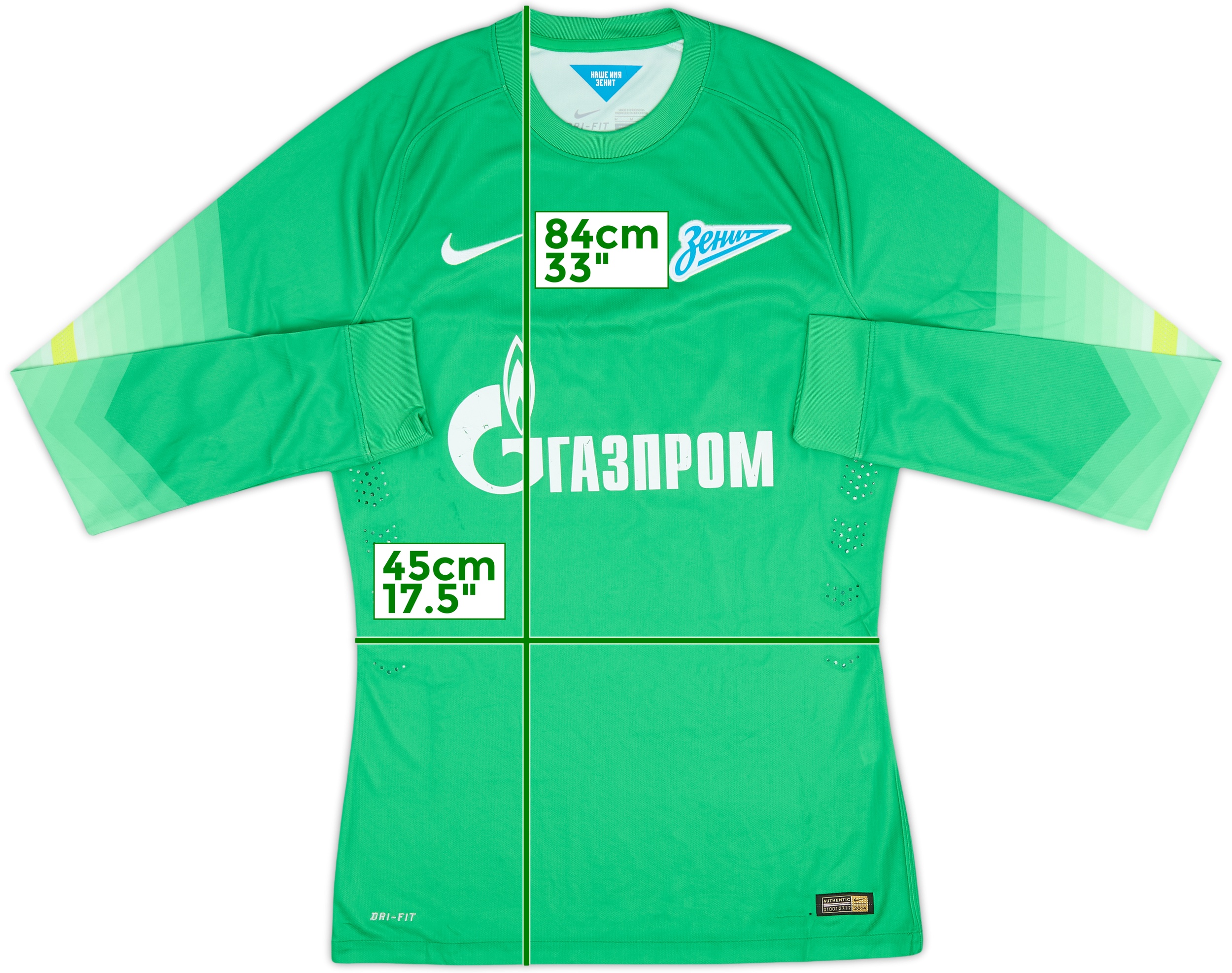 2014-15 Zenit St. Petersburg Authentic GK Shirt - 6/10 - (M)