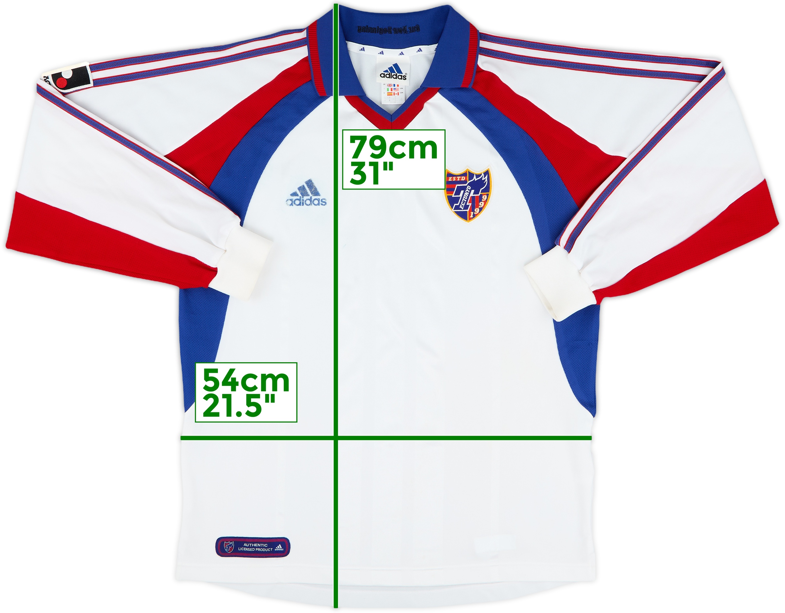 2001-02 FC Tokyo Away L/S Shirt - 6/10 - (L)