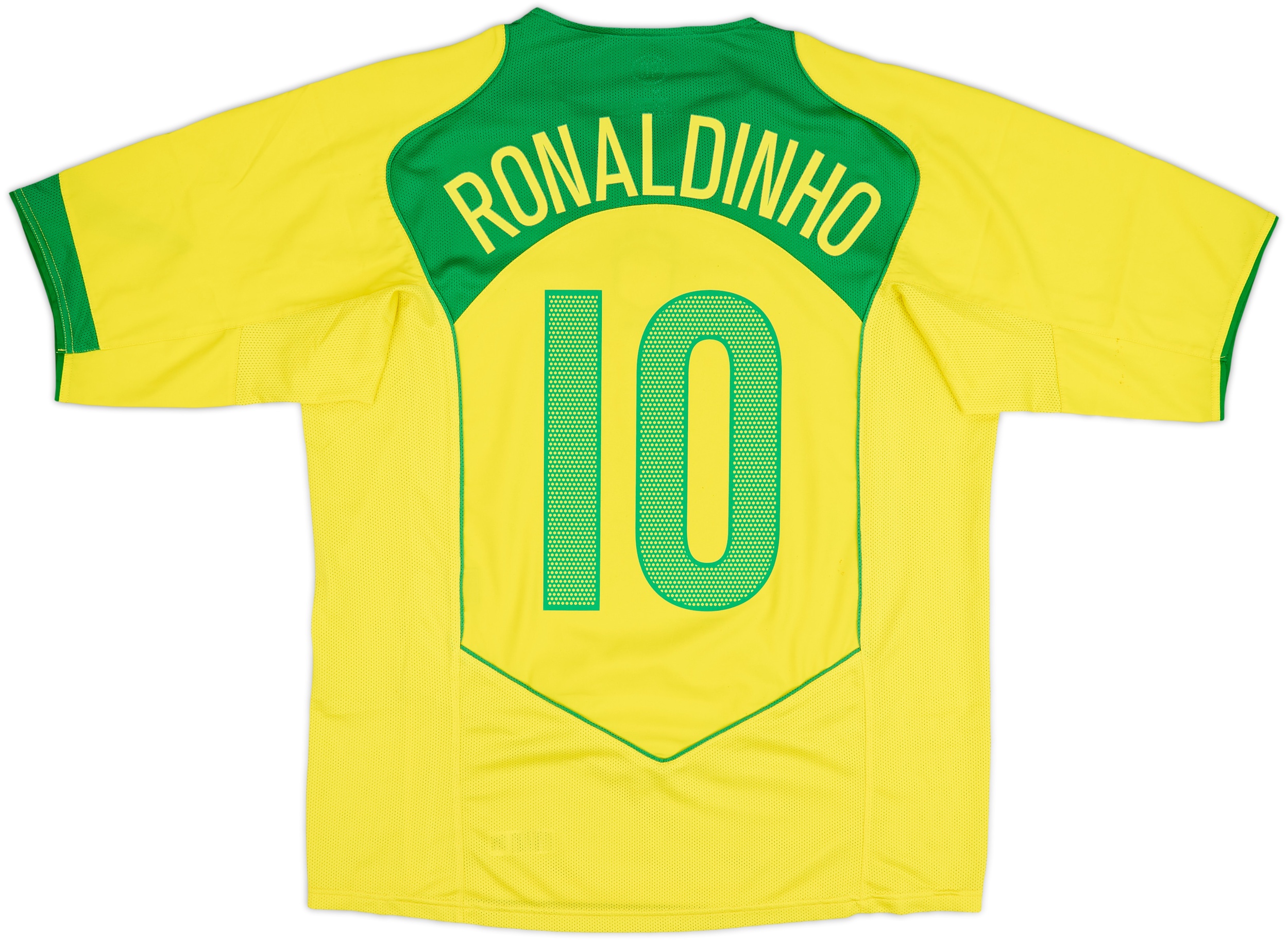 2004-06 Brazil Home Shirt Ronaldinho #10 - 6/10 - (L)