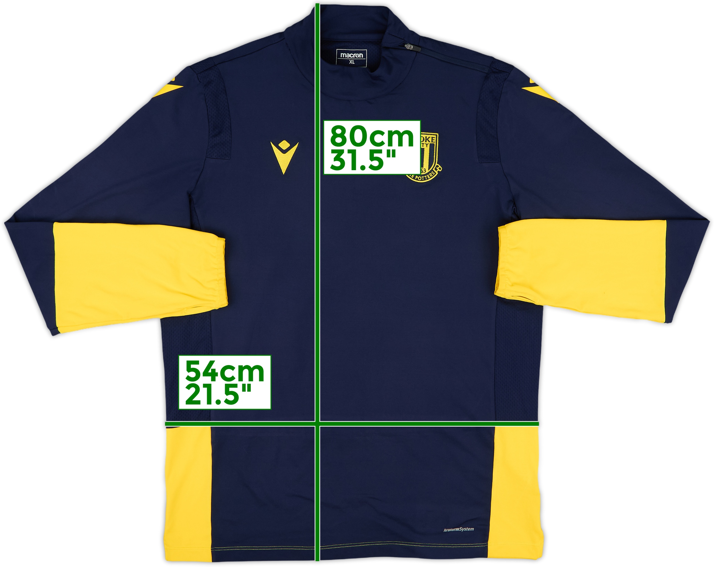 【値引不可】¥ellow Bucks football shirts Mサイズ 2020-21 Stoke City Macron 1/4 Zip Training Top - 10/10 - (XL)