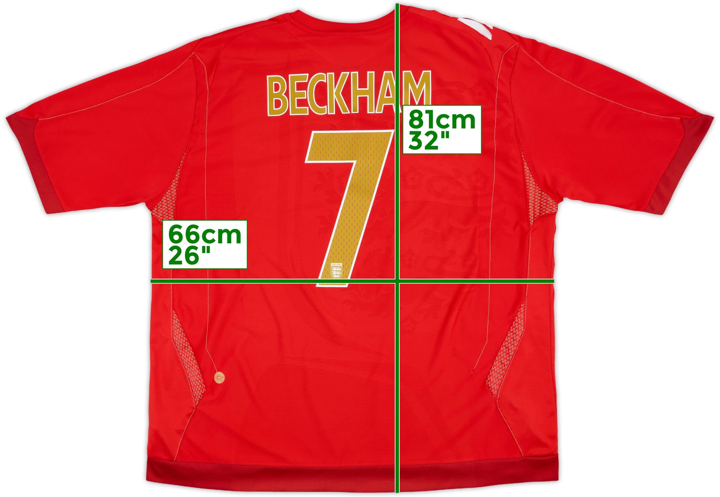 イングランド代表 BECKHAM 7 赤シャツ　正規品 beckham jersey umbro shirt england #7 red kit gold gb 14 eu