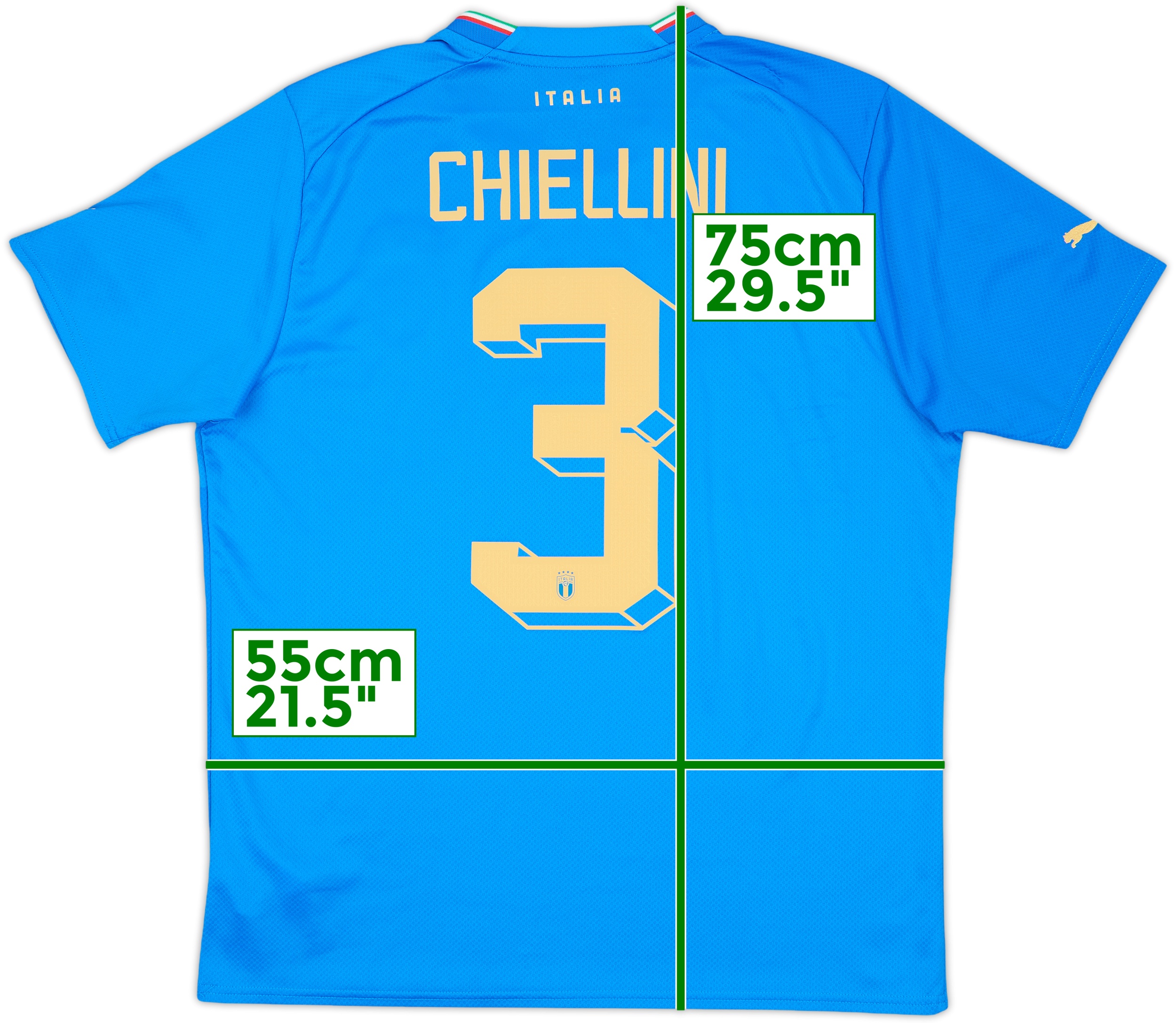 2022-23 Italy Home Shirt Chiellini #3 - 9/10 - (L)