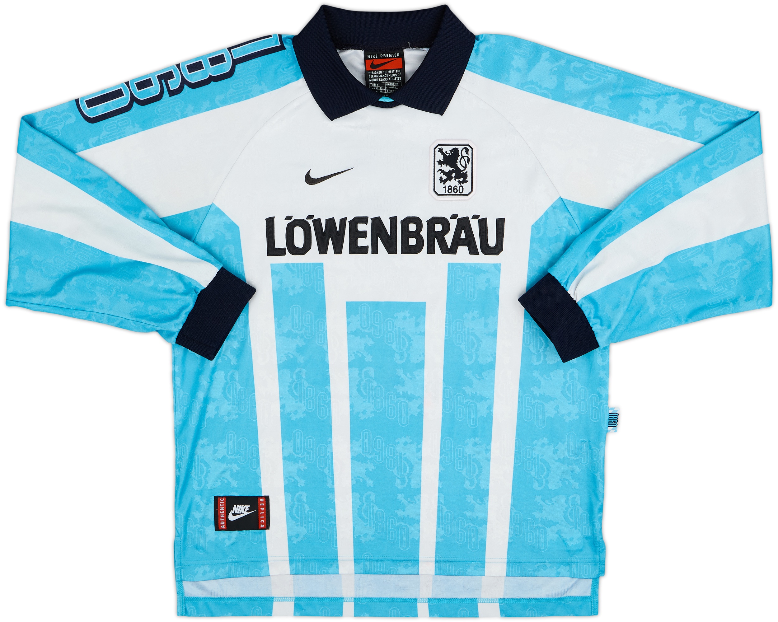 1860 Munich　96~97　ホーム　ユニフォーム　ナイキ 1996-97 1860 Munich Home L/S Shirt #7 - 6/10 - (L)