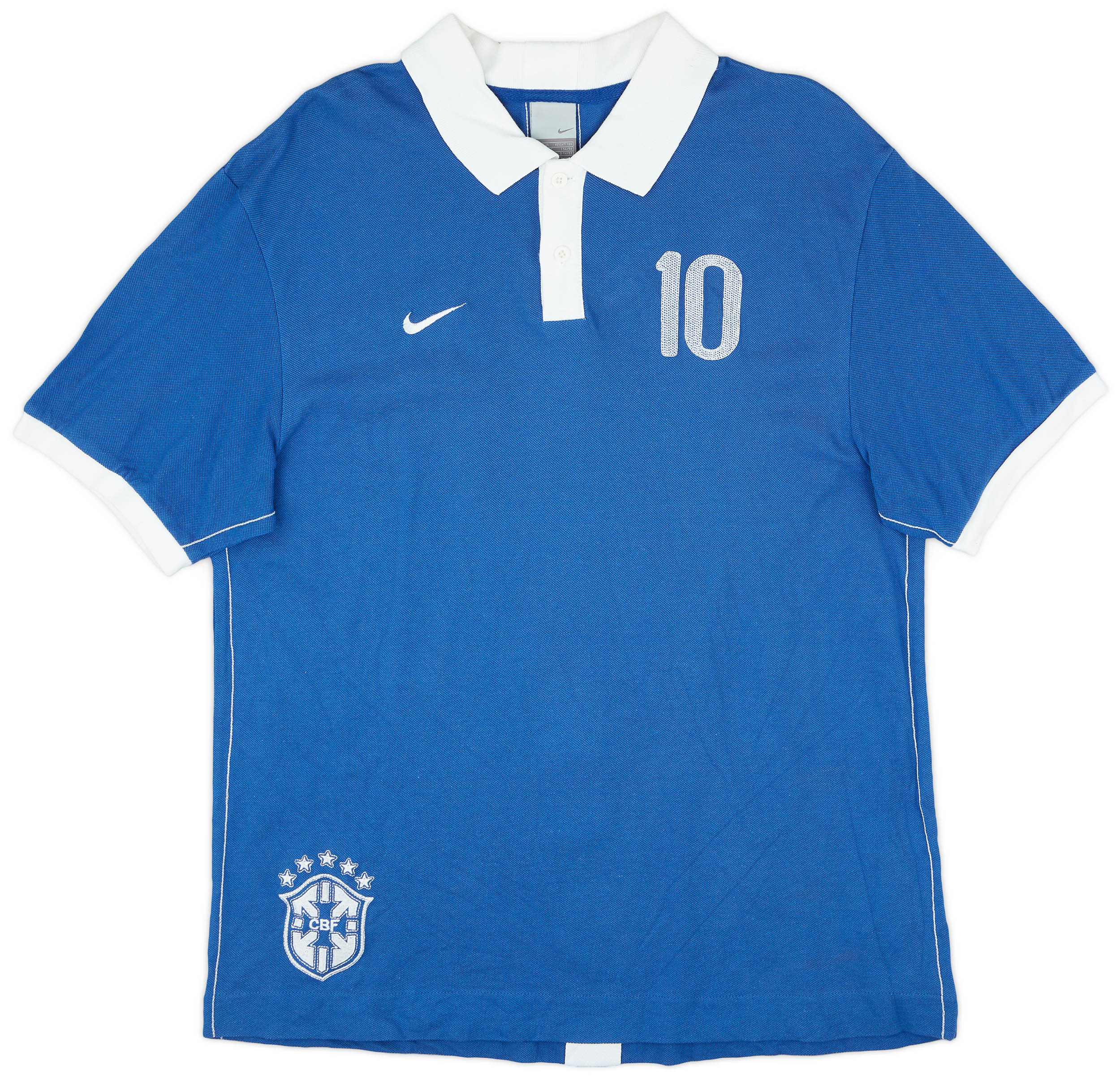 Maillot Brésil Vintage Nike N°10 - Bleu - Taille M - Manches Courtes