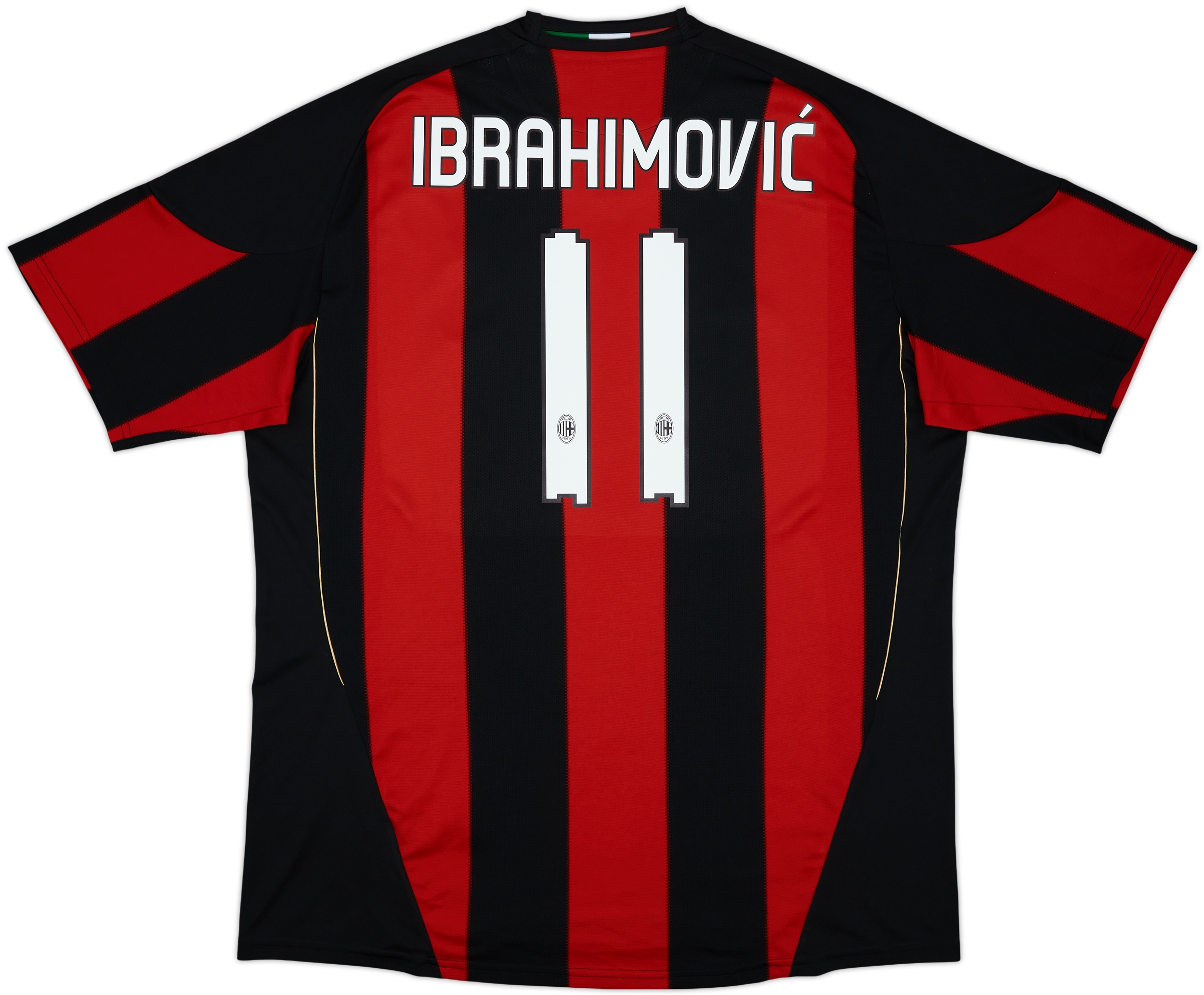 2010-11 AC Milan Home Shirt Ibrahimovic #11 - 9/10 - (XXL)
