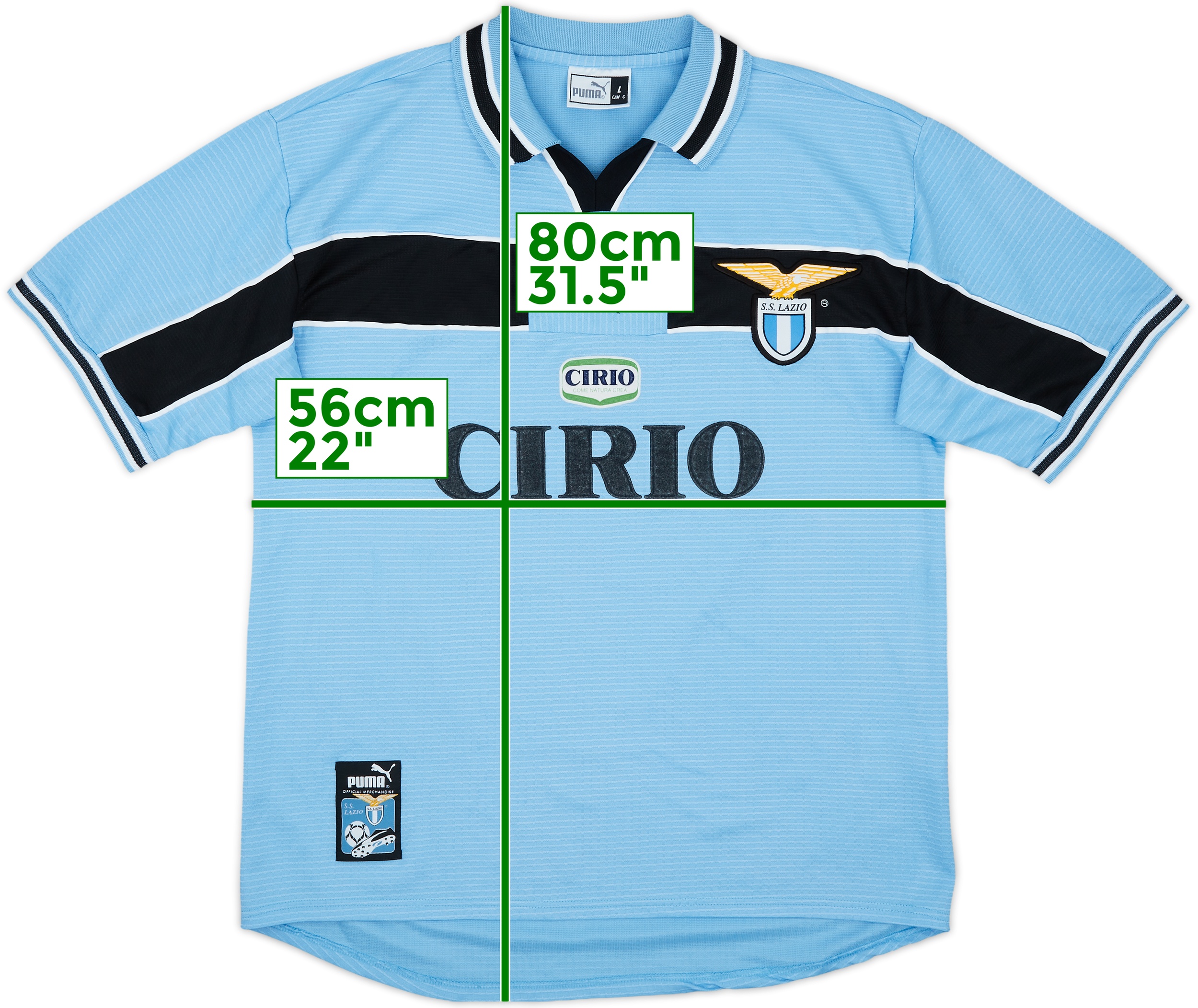 1998-00 Lazio Home Shirt Mancini #10 - 8/10 - (L)