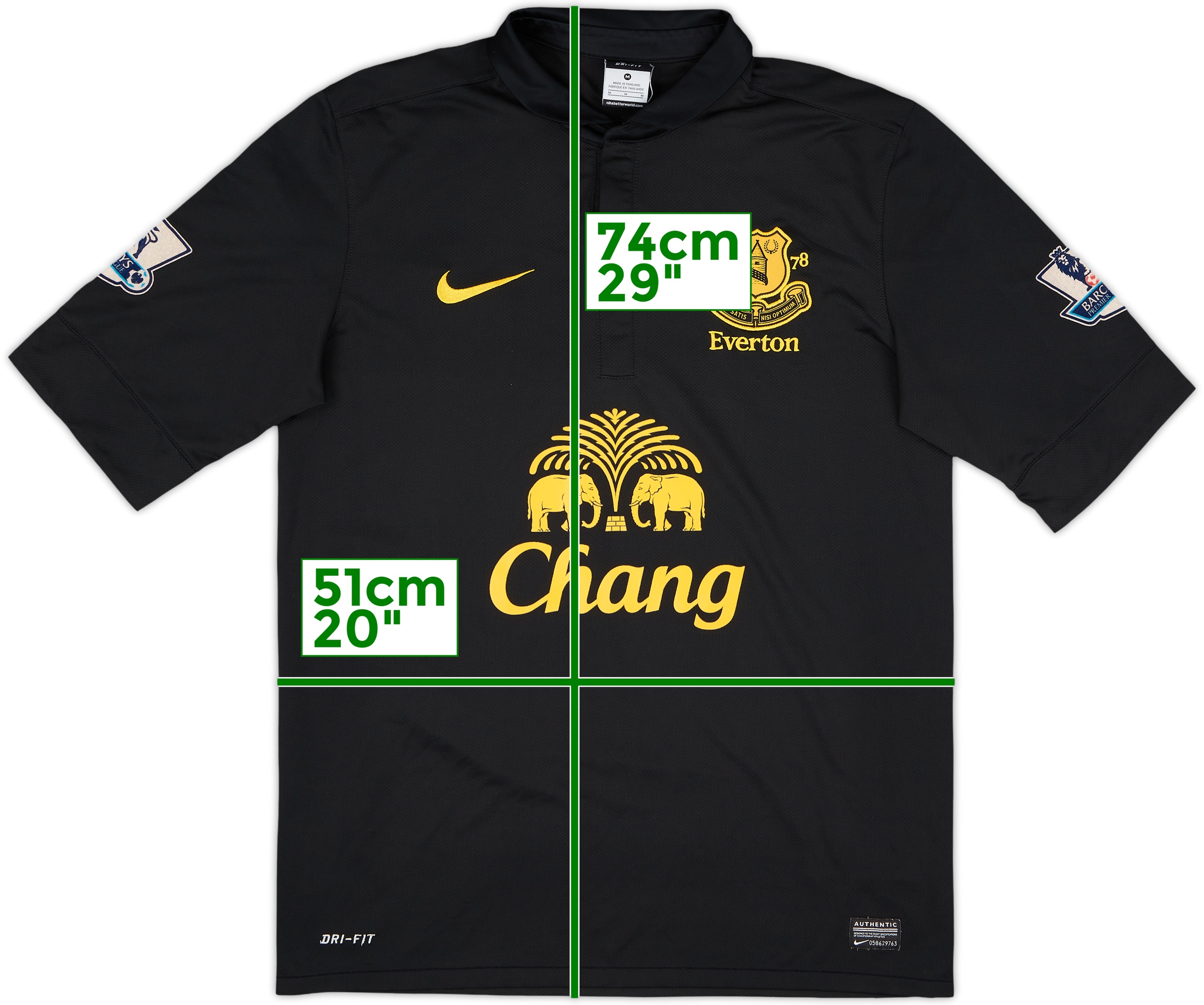 2012-13 Everton Away Shirt Baines #3 - 8/10 - (M)