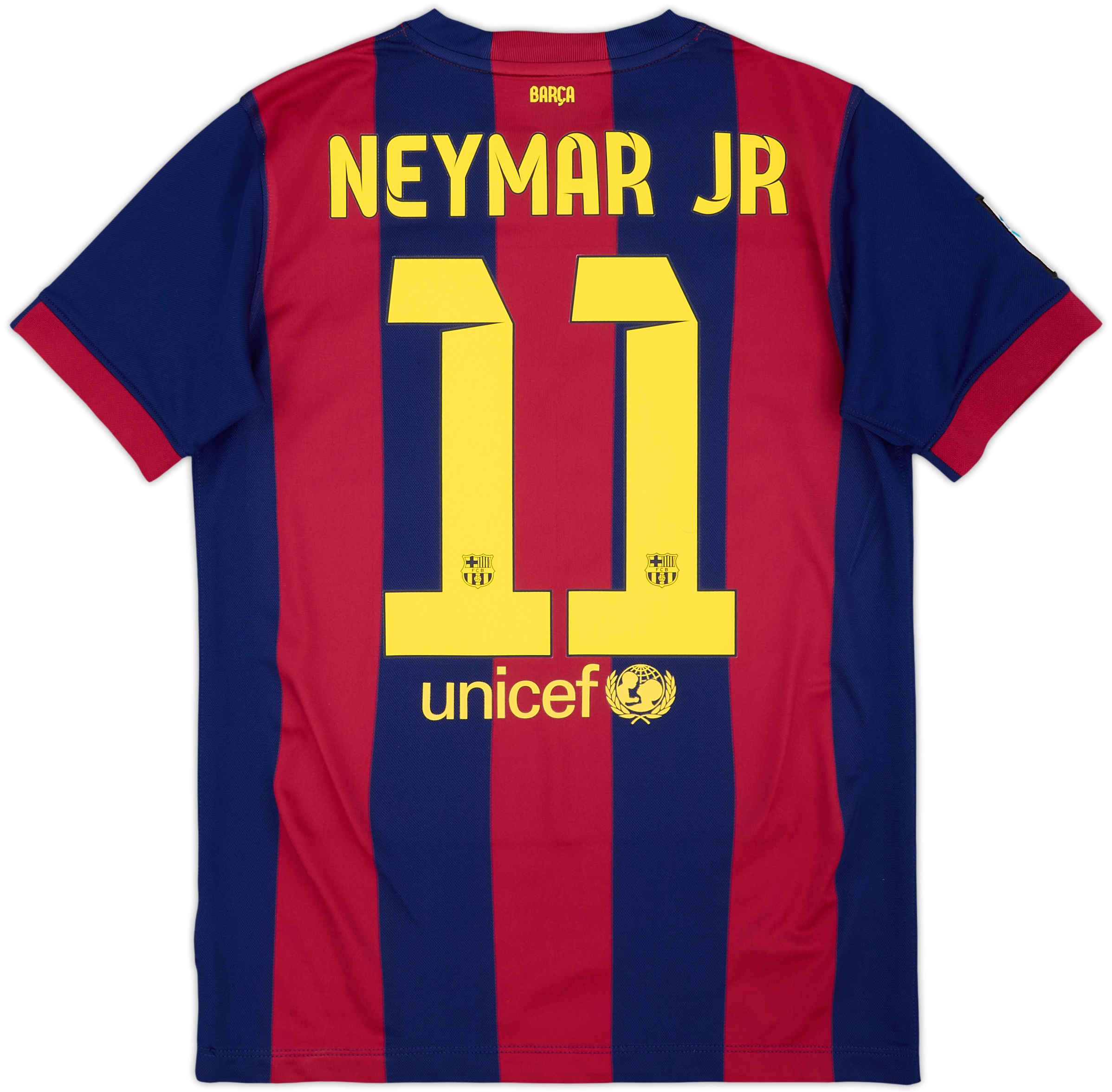 2014-15 Barcelona Home Shirt Neymar Jr #11 - 8/10 - (XL.Boys)