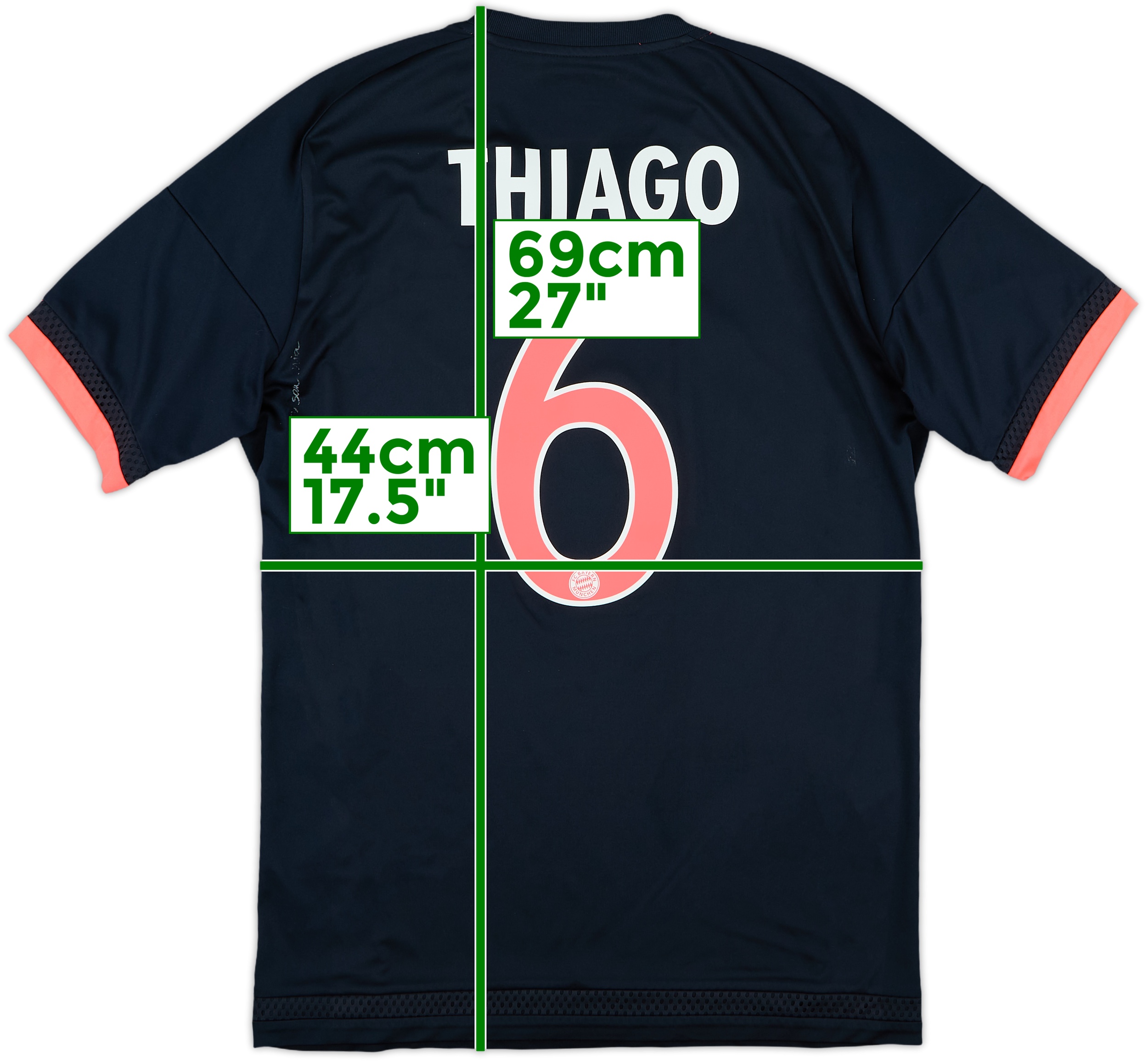 2015-16 Bayern Munich Third Shirt Thiago #6 - 6/10 - (S)
