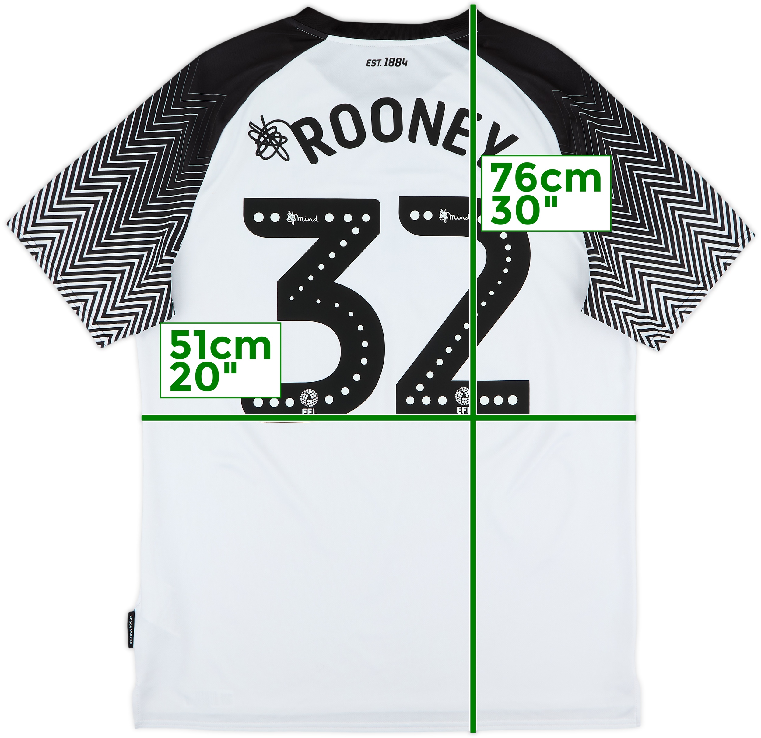 2019-20 Derby County Home Shirt Rooney #32 - 6/10 - (L)