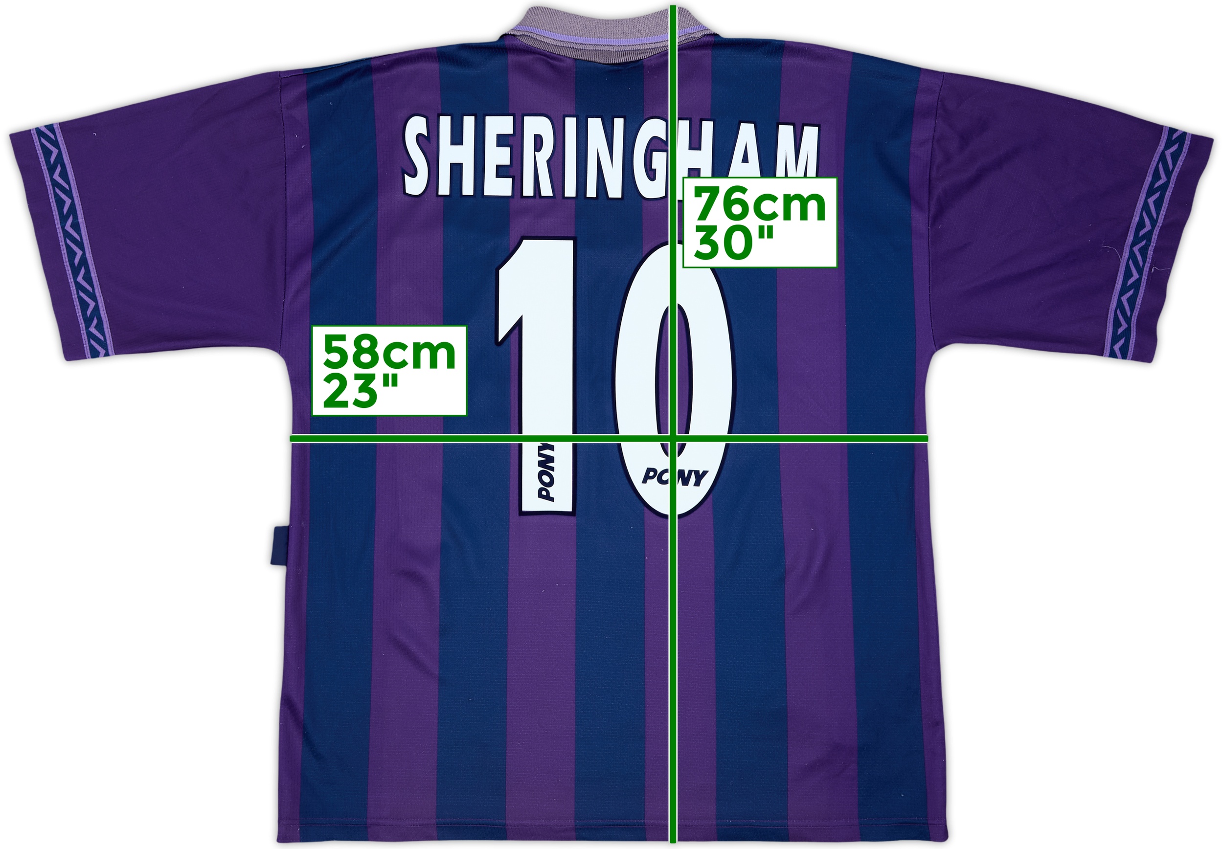 1995-97 Tottenham Away Shirt Sheringham #10 - 6/10 - (XL)