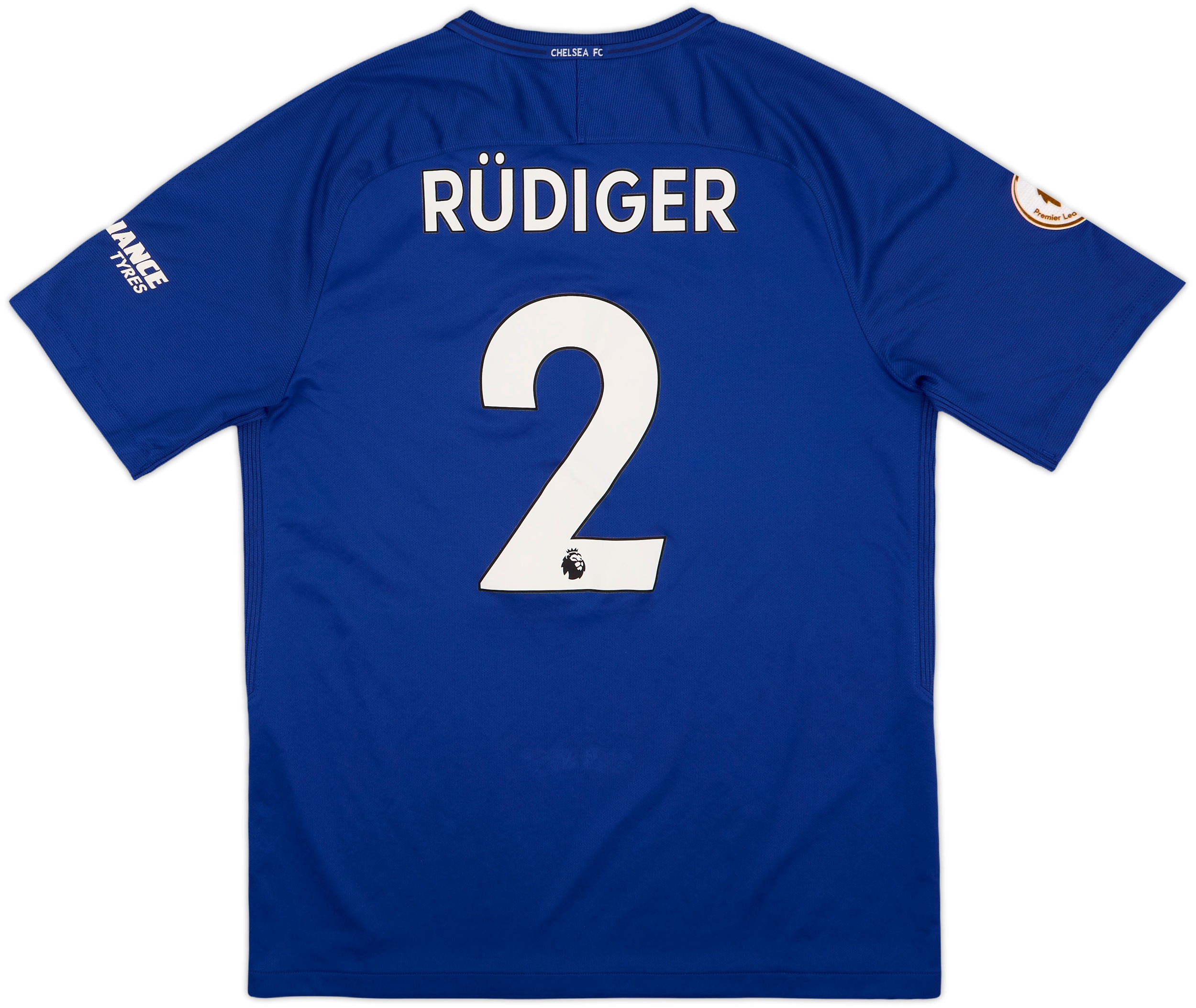 Chelsea FC RÜDIGER 2番シャツ 2017-18 Chelsea Home Shirt Rudiger #2 - 7/10 - (L)