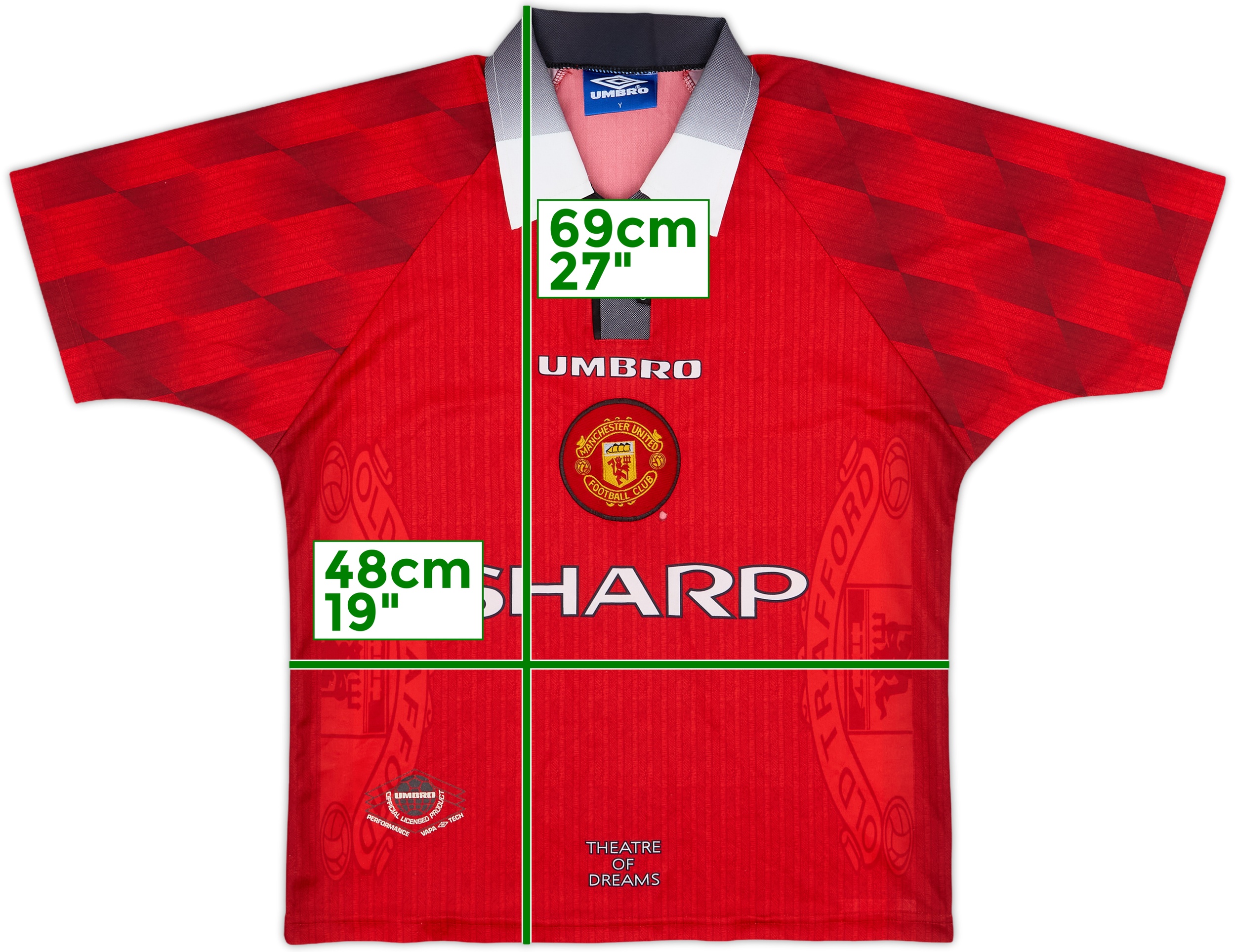ウェア 1996-98 Manchester United  Shirt 1996-98 Manchester United Home Shirt - 4/10 - (Y)