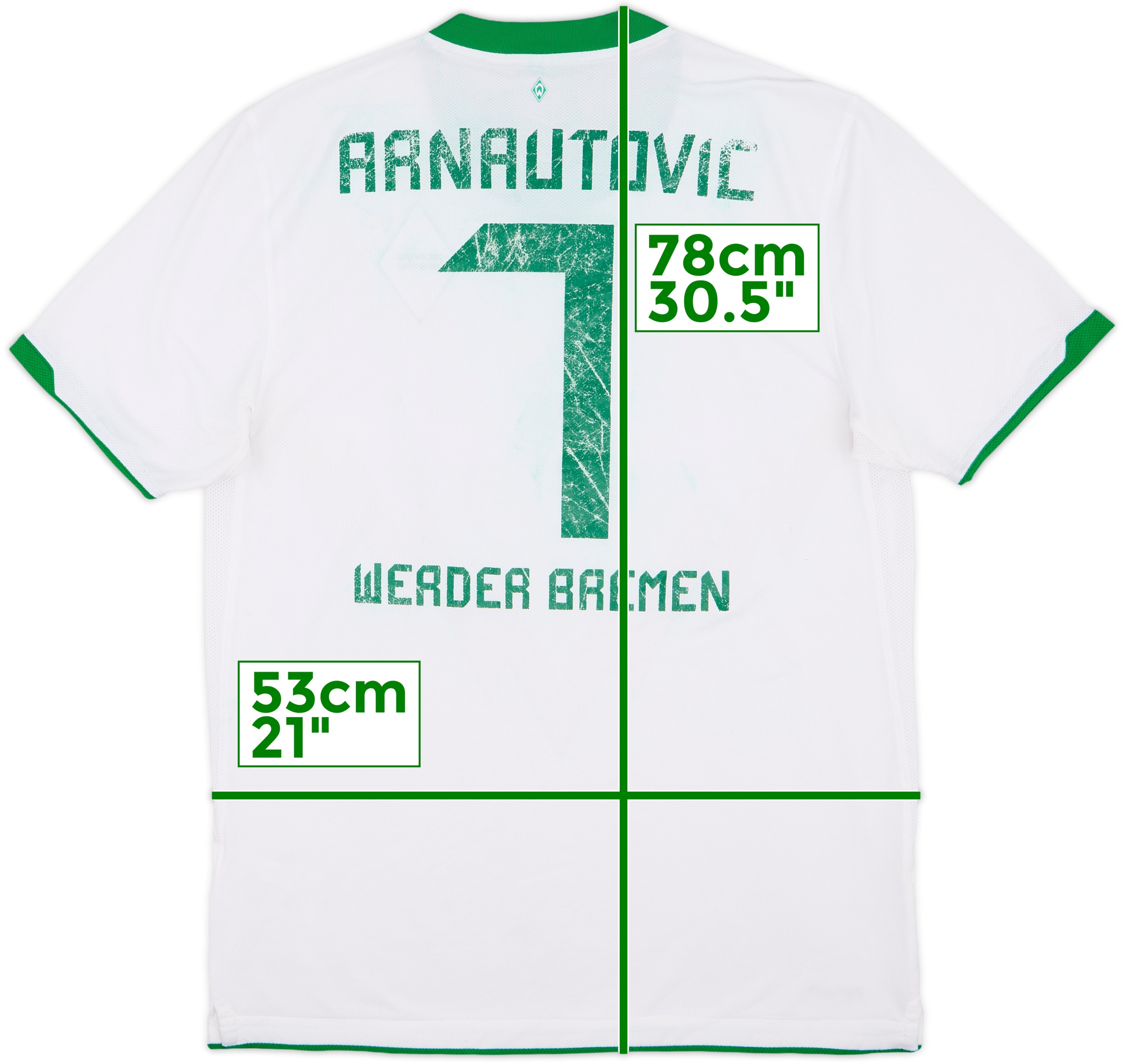 2010-11 Werder Bremen Away Shirt Arnautovic #7 - 4/10 - (L)