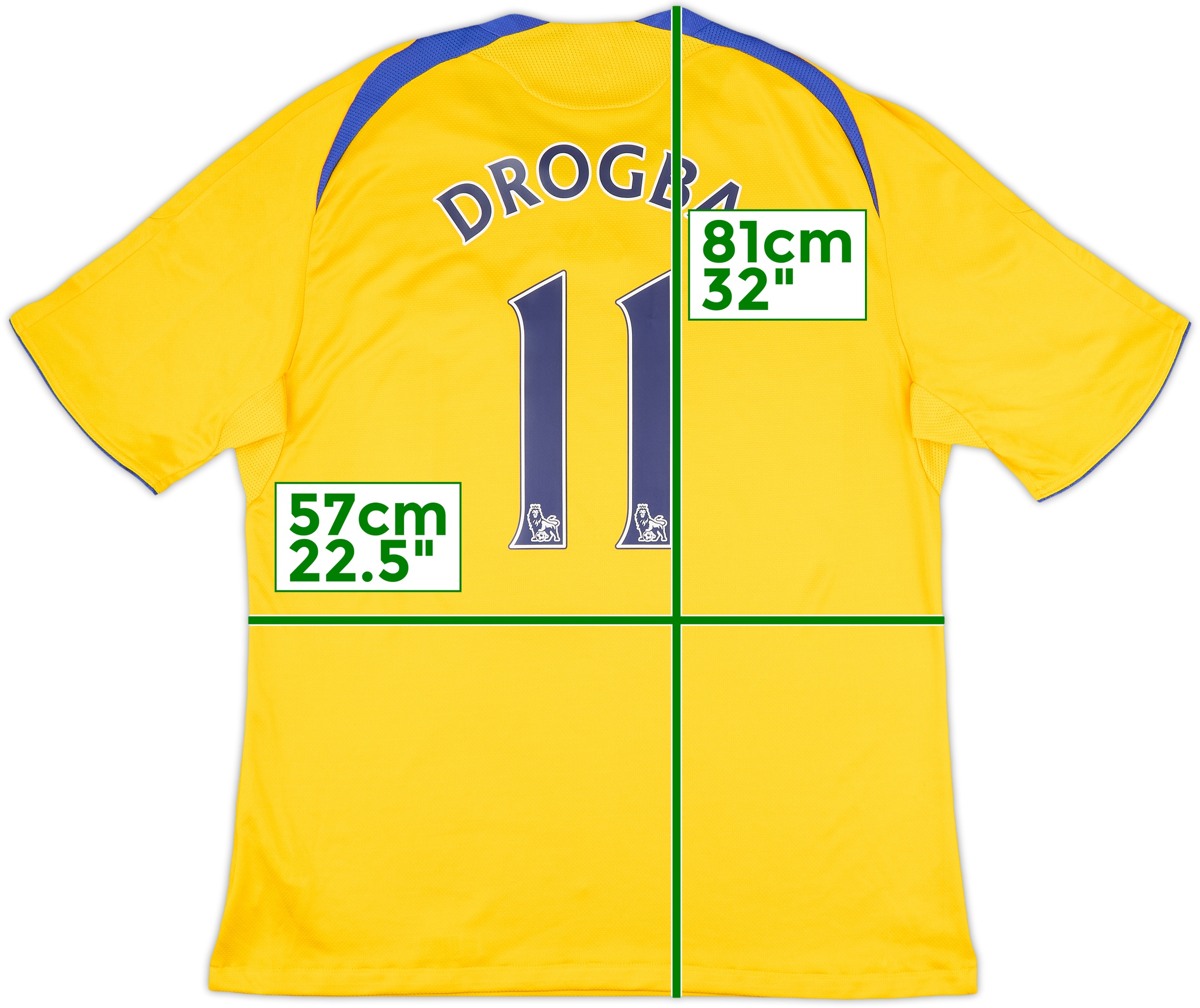 Chelsea FC Drogba 11番シャツ 2008-09 Chelsea Third Shirt Drogba #11 - 8/10 - (XL)