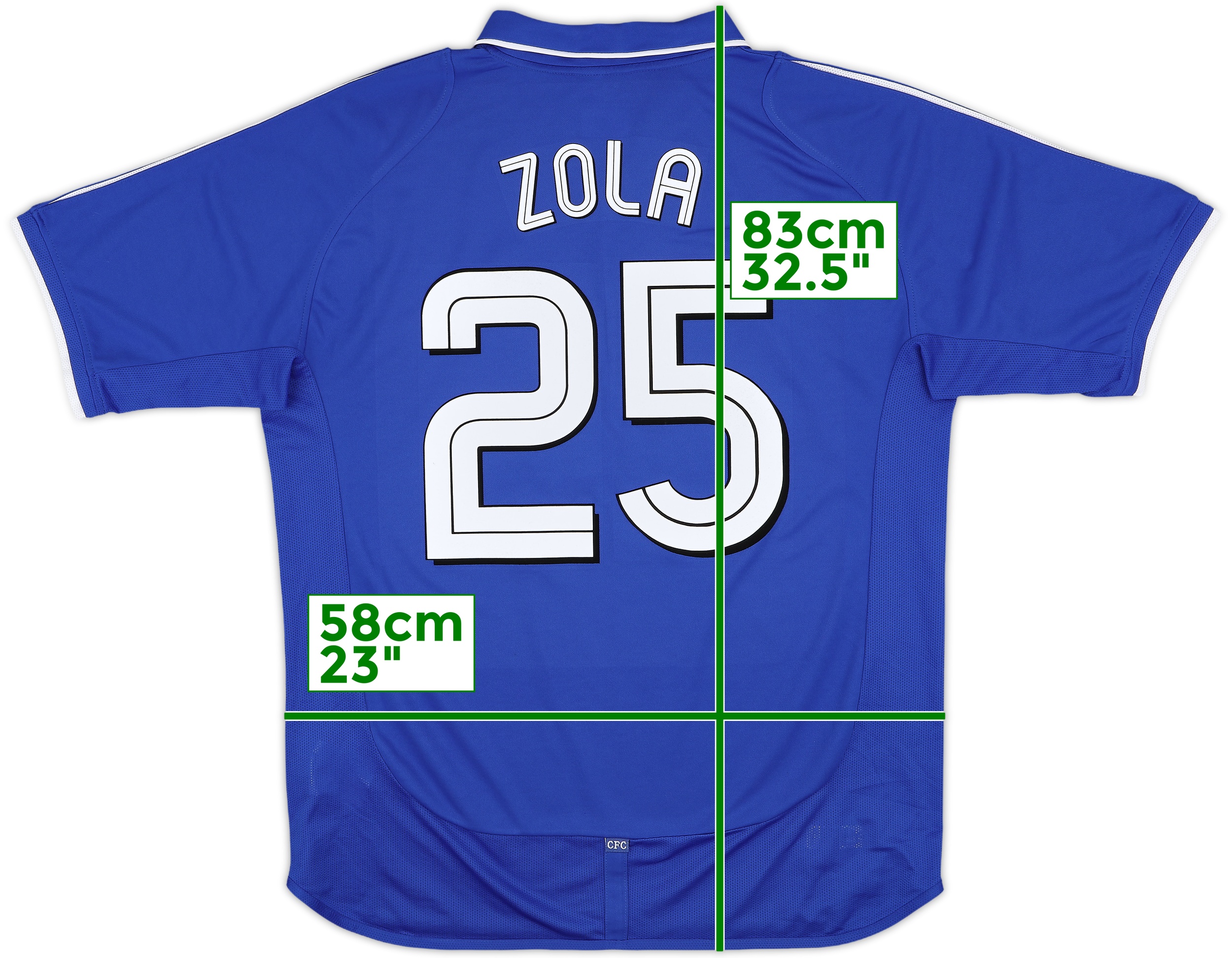 2001-03 Chelsea Home Shirt Zola #25 - 8/10 - (L)