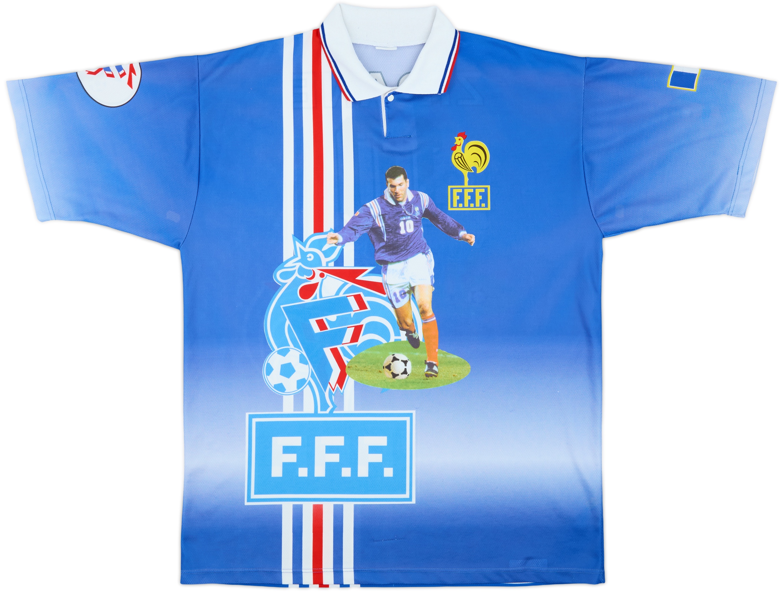 ウェア #10 ZIDANE France 1996 Soccer Uniform Zidane 10 2XL France National Team 1996 Meyott Home Football