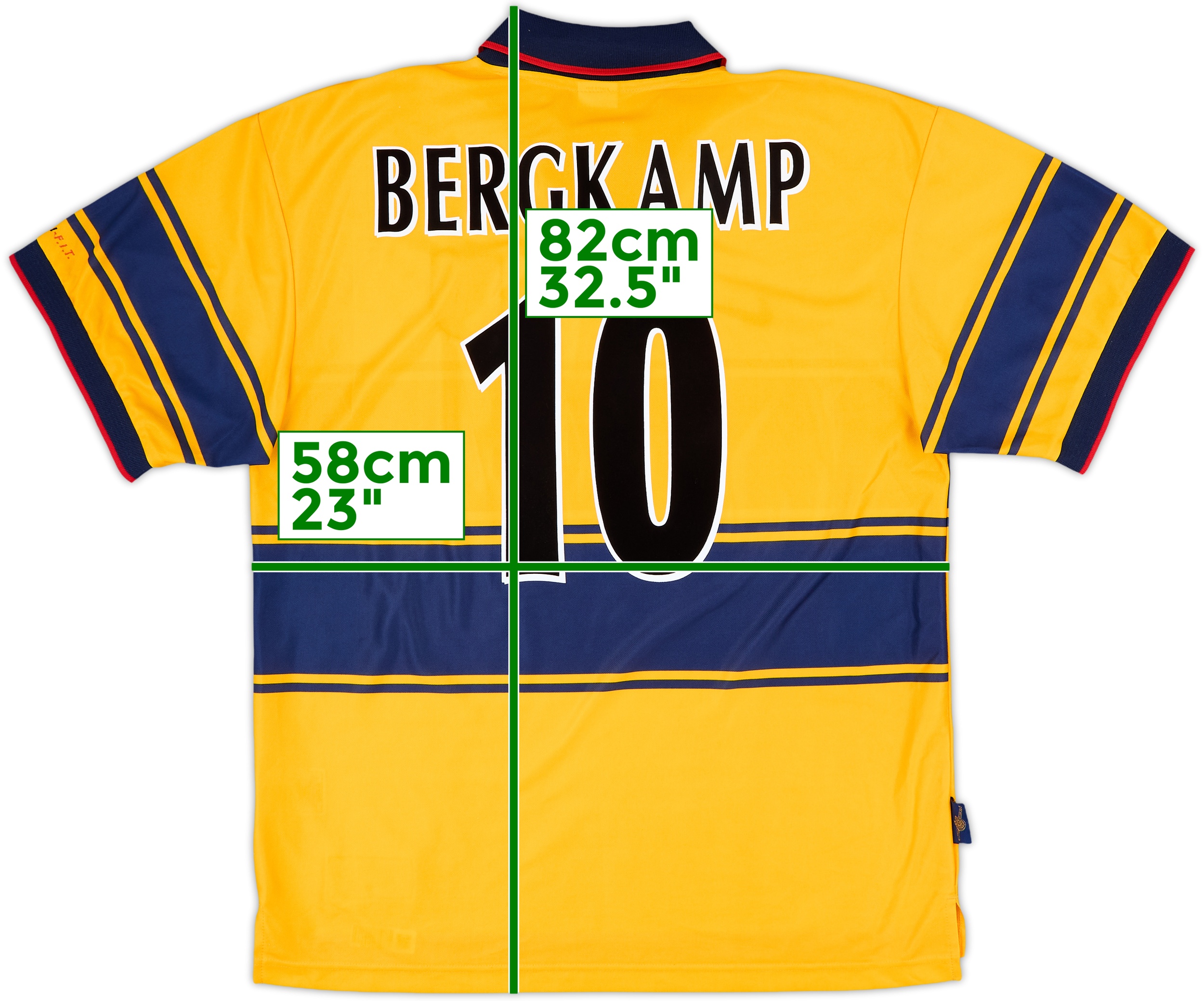 1997-99 Arsenal Away Shirt Bergkamp #10 - 8/10 - (XL)