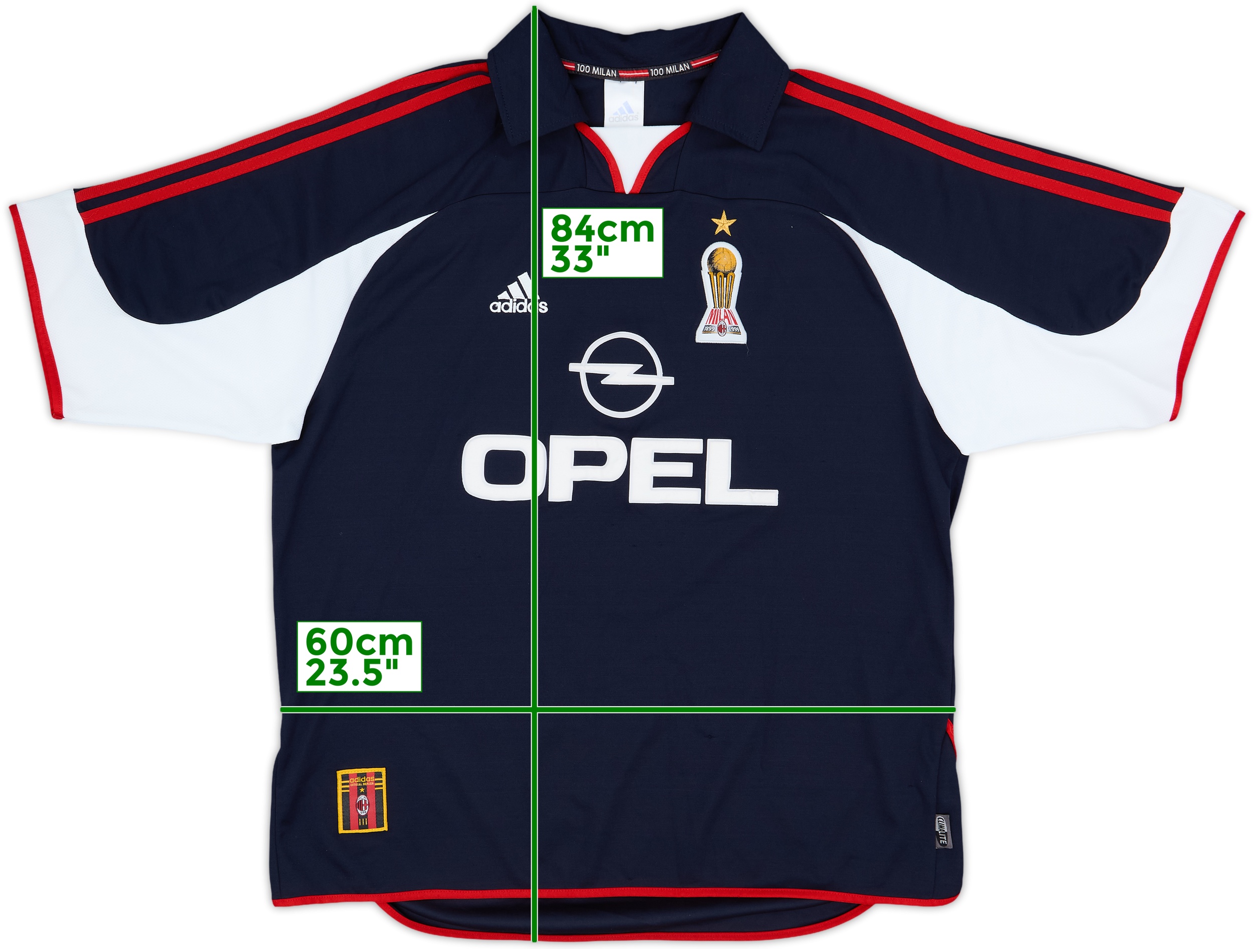 【激レア】AC MILAN 1999-2000 Tシャツ （イタリアで購入） 1999-00 AC Milan Centenary Third Shirt - 7/10 - (L)