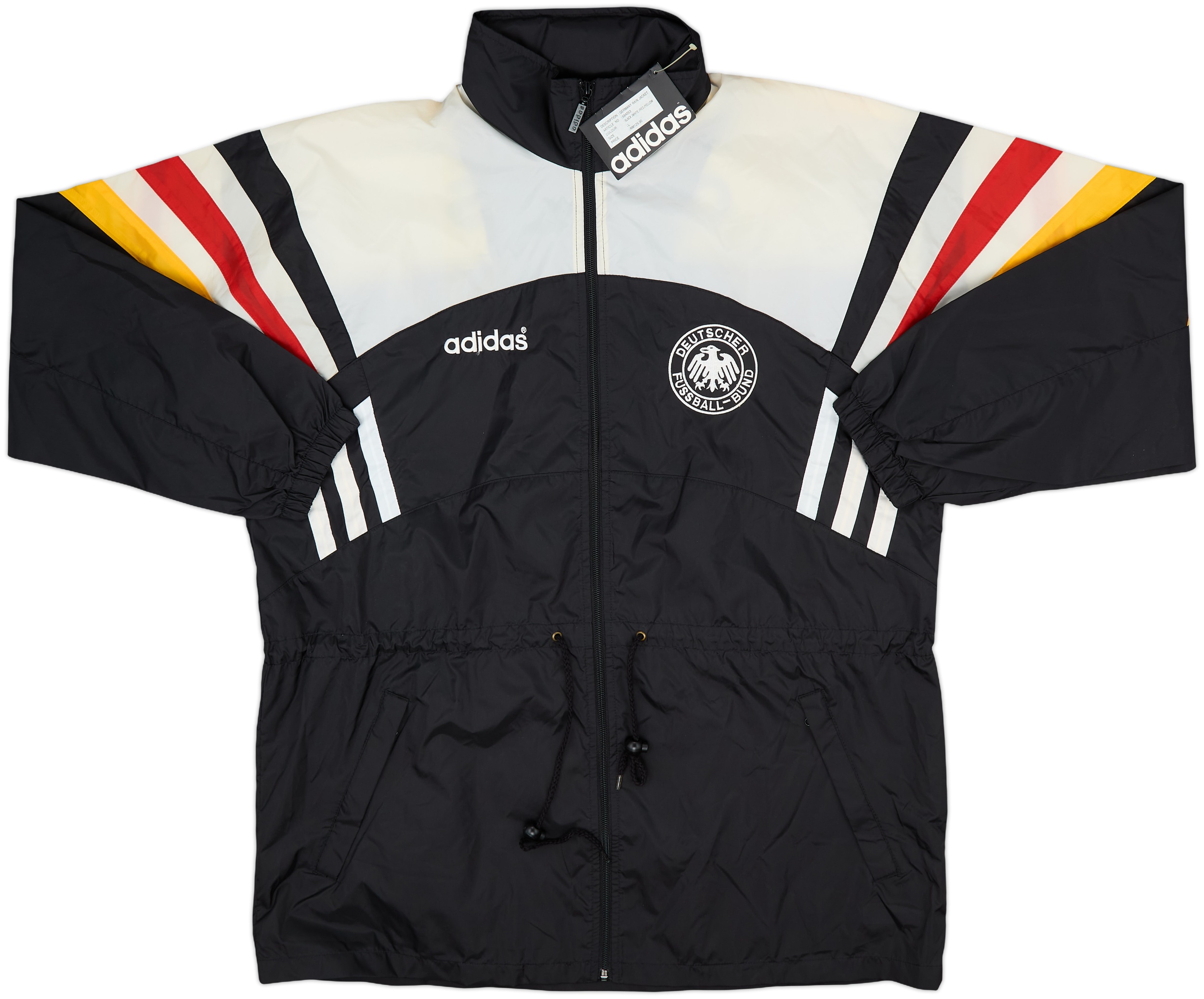 96-98 アディダス ドイツ代表 サッカーナイロンジャケット 96年オリジナル 1996-98 Germany adidas Hooded Rain Jacket (L)