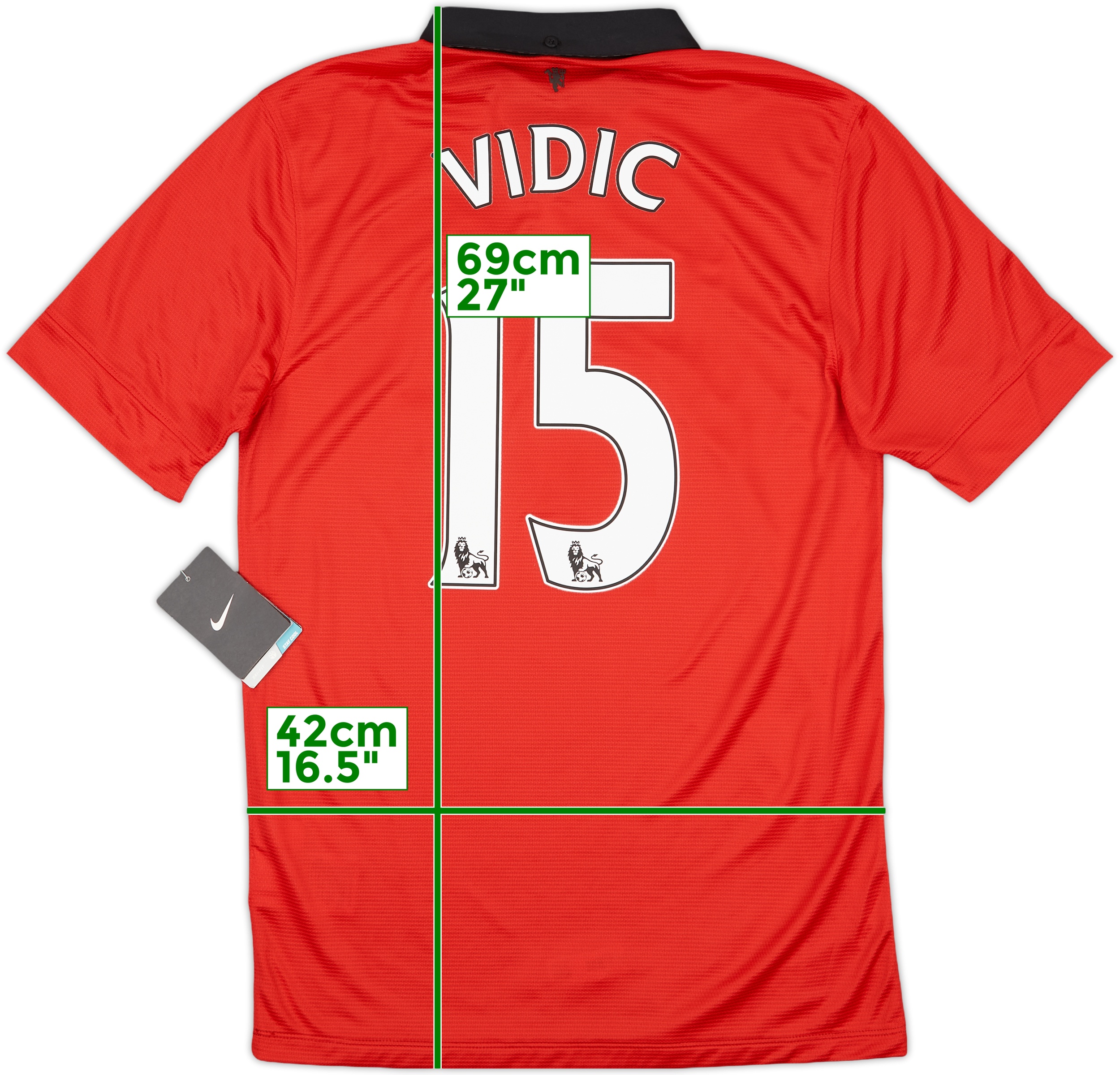 マンチェスターユナイテッド 13/14 #15 ビディッチ ユニフォーム 2013-14 Manchester United Home Shirt Vidic #15 (S)