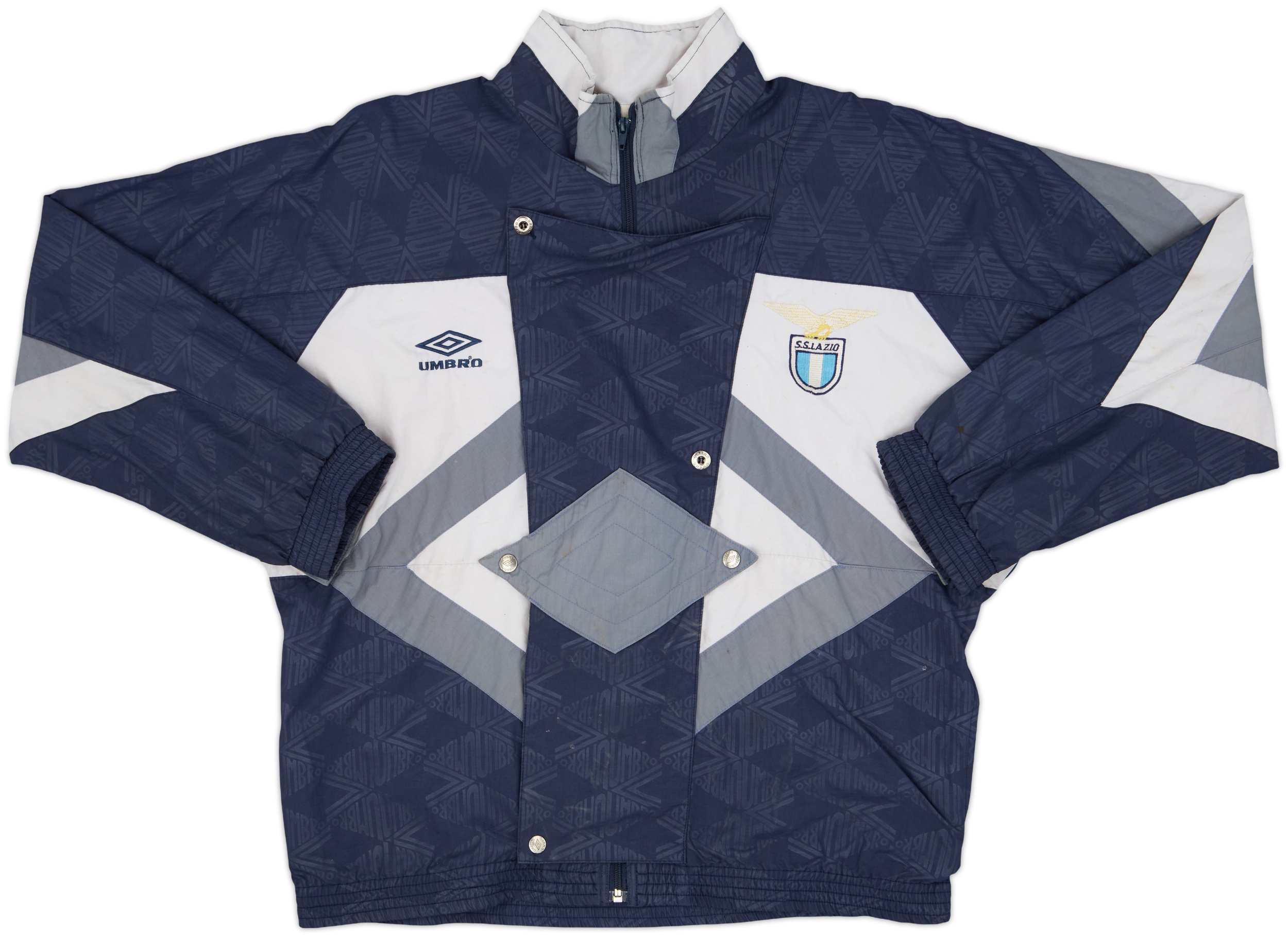 【正規品90s UMBRO SS Lazio half zip sweater】 1990-92 Lazio Umbro 1/2 Zip Track Jacket - 5/10 - (XL)
