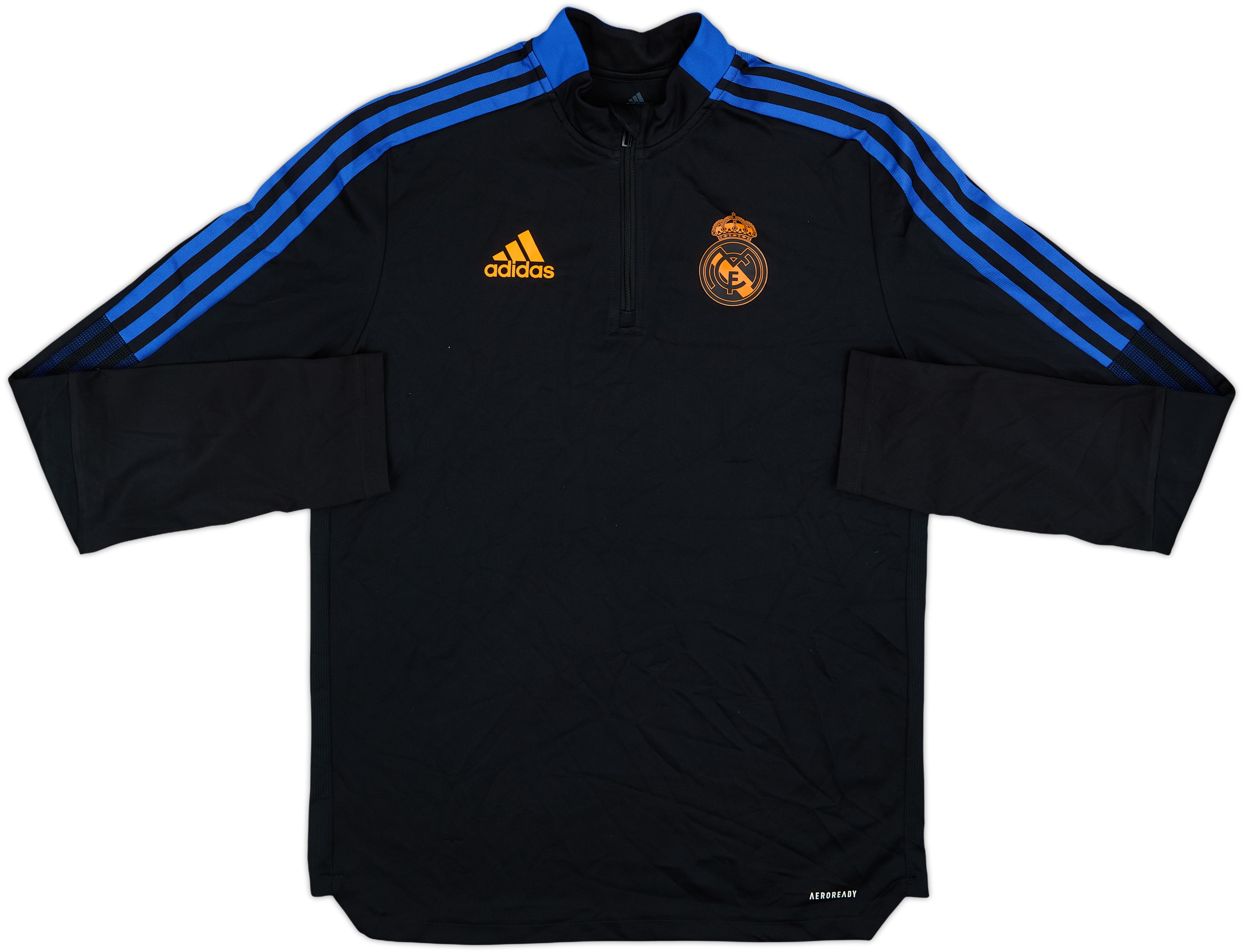 2021-22 Real Madrid adidas 1/4 Zip Drill Top - 8/10 - (XL.Boys)