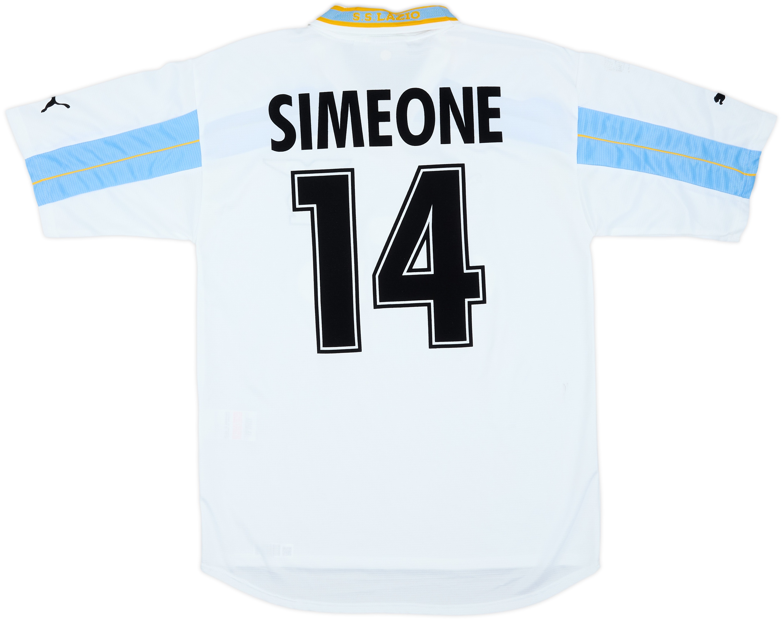 缶付き　ラツィオ 100周年 1999-2000 ホームユニフォーム 長袖　Ｍ 1999-00 Lazio Centenary Home Shirt Simeone #14 - 6/10 - (M)