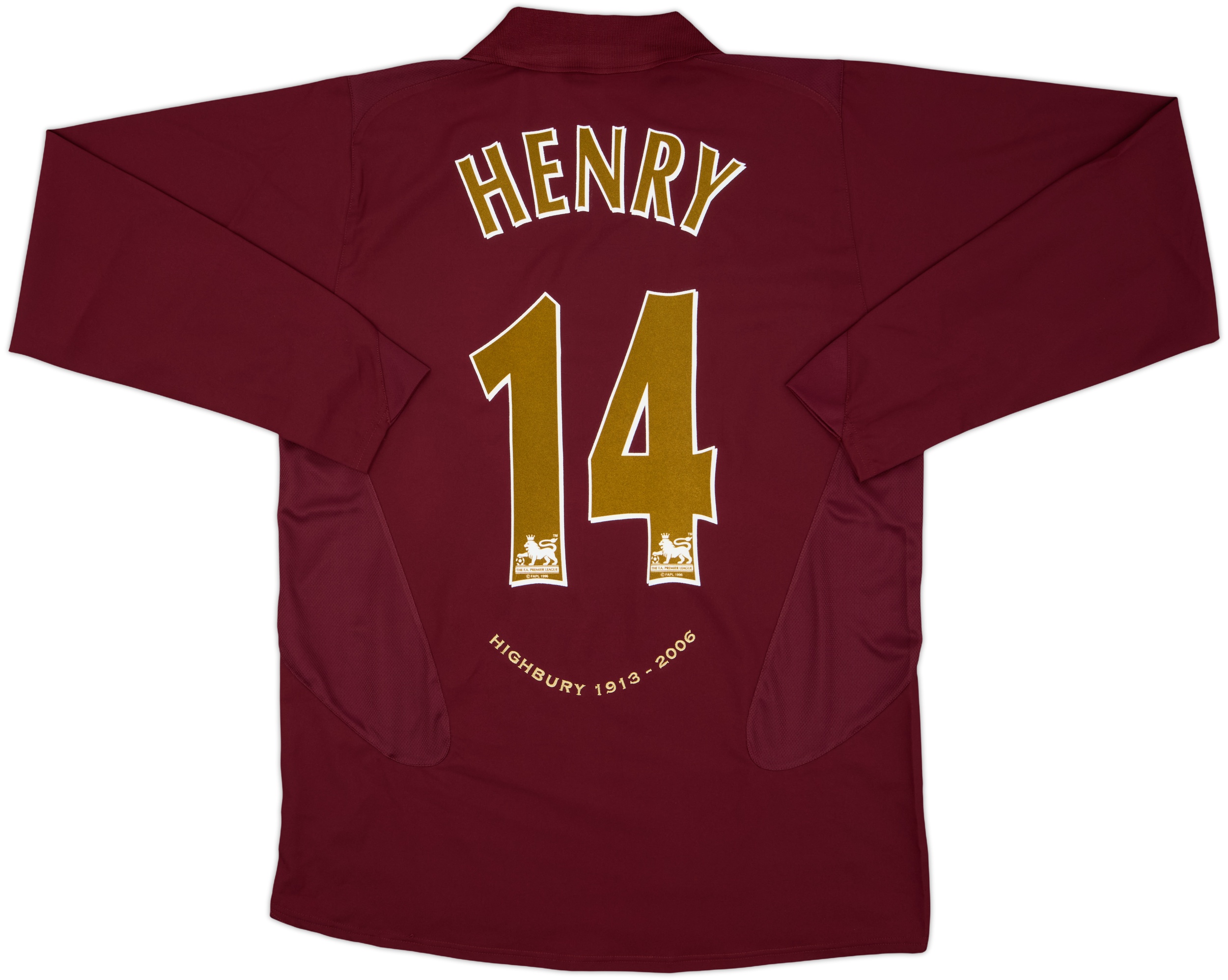 希少 Arsenal アンリ 14番 長袖 ユニフォーム 2005-2006 2005-06 Arsenal Home L/S Shirt Henry #14 (L)