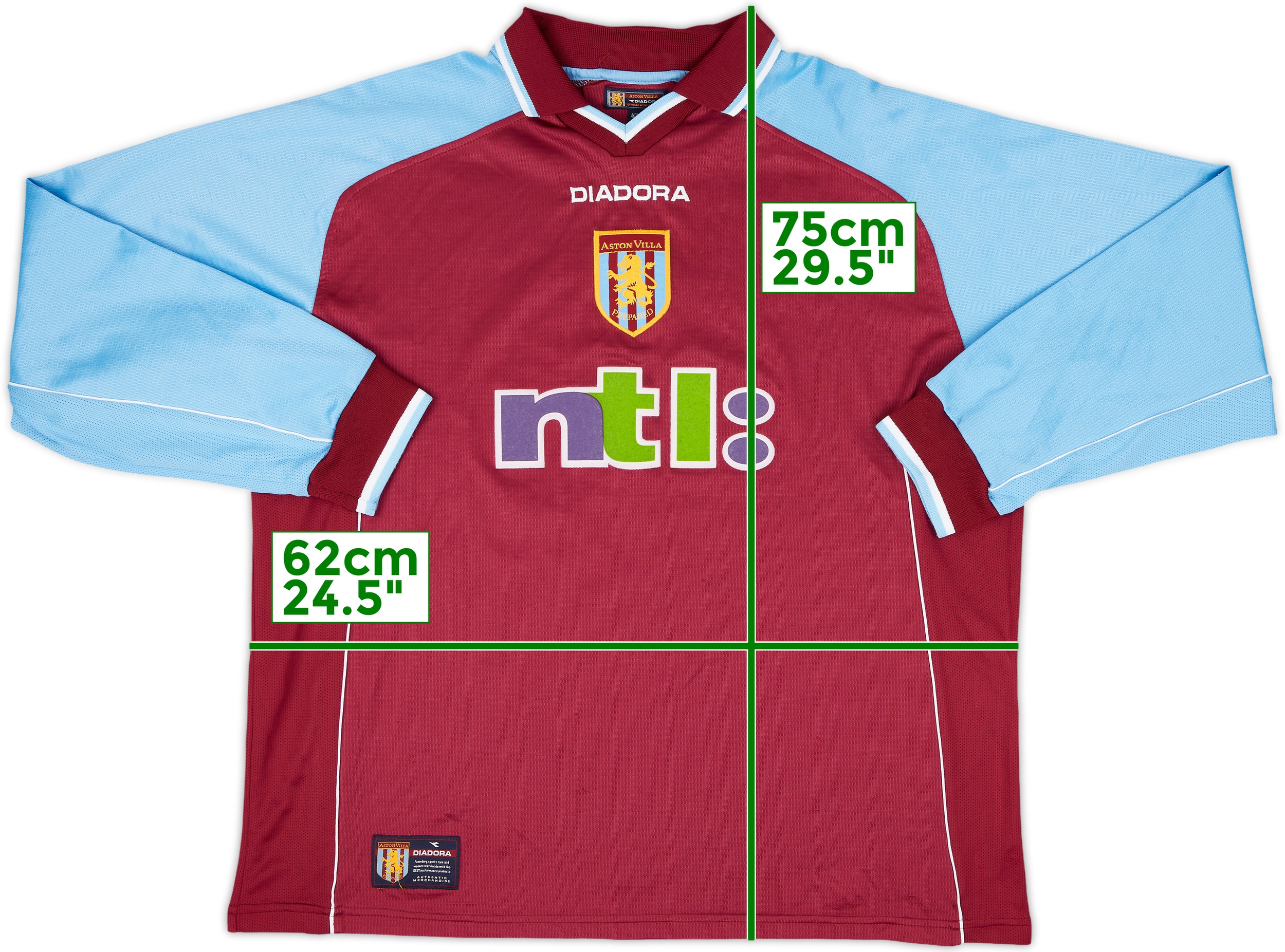 2000-01 Aston Villa Home L/S Shirt Merson #10 - 7/10 - (XL)