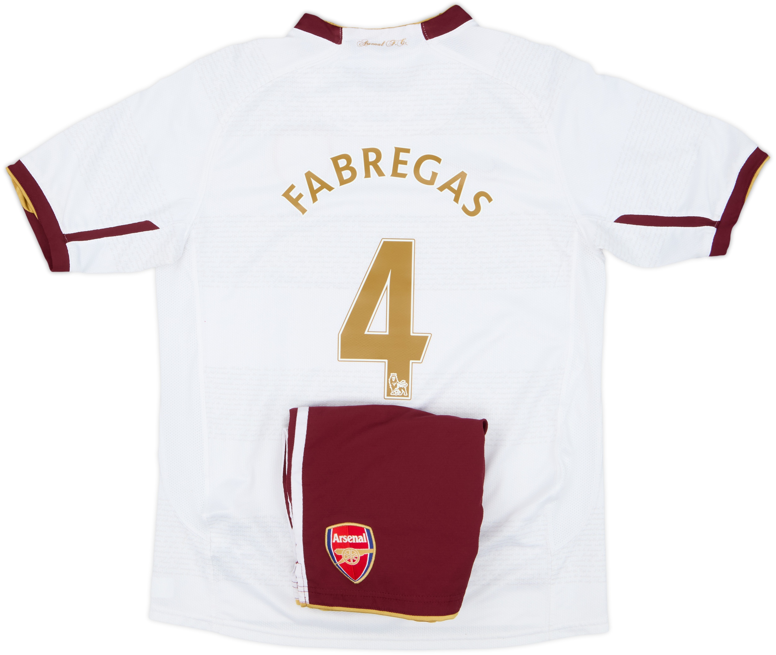 2007-08 Arsenal Away Full Kit Fabregas #4 - 6/10 - (L.Boys)
