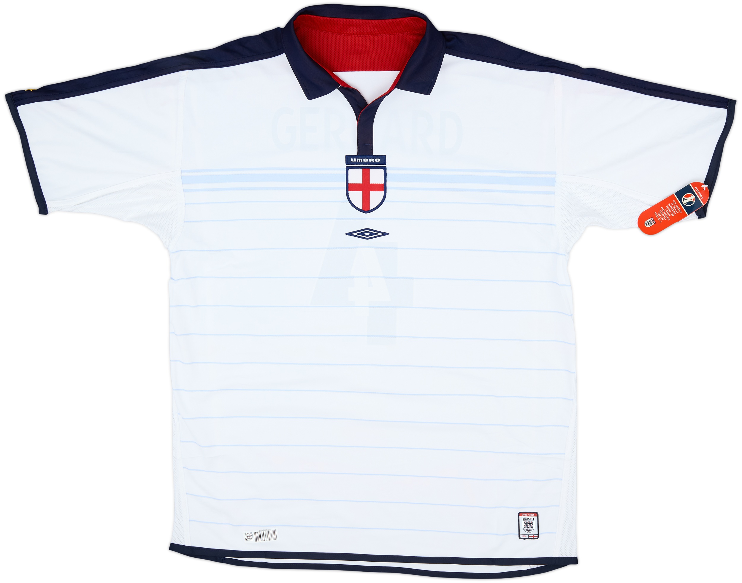 2003-05 England Home Shirt Gerrard #4 (XL)