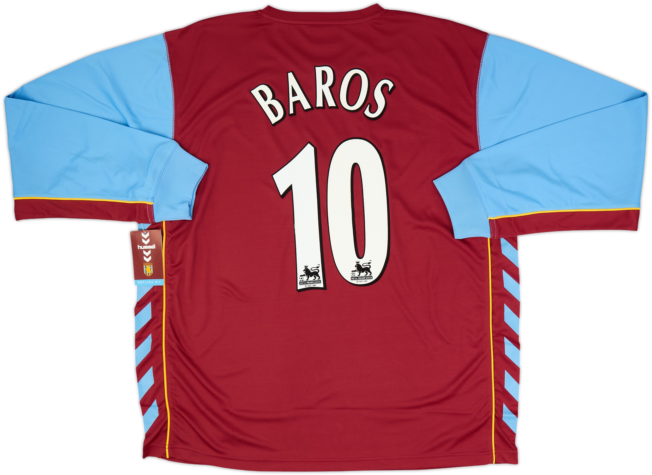 2005-06 Aston Villa Home L/S Shirt Baros #10 (XL)