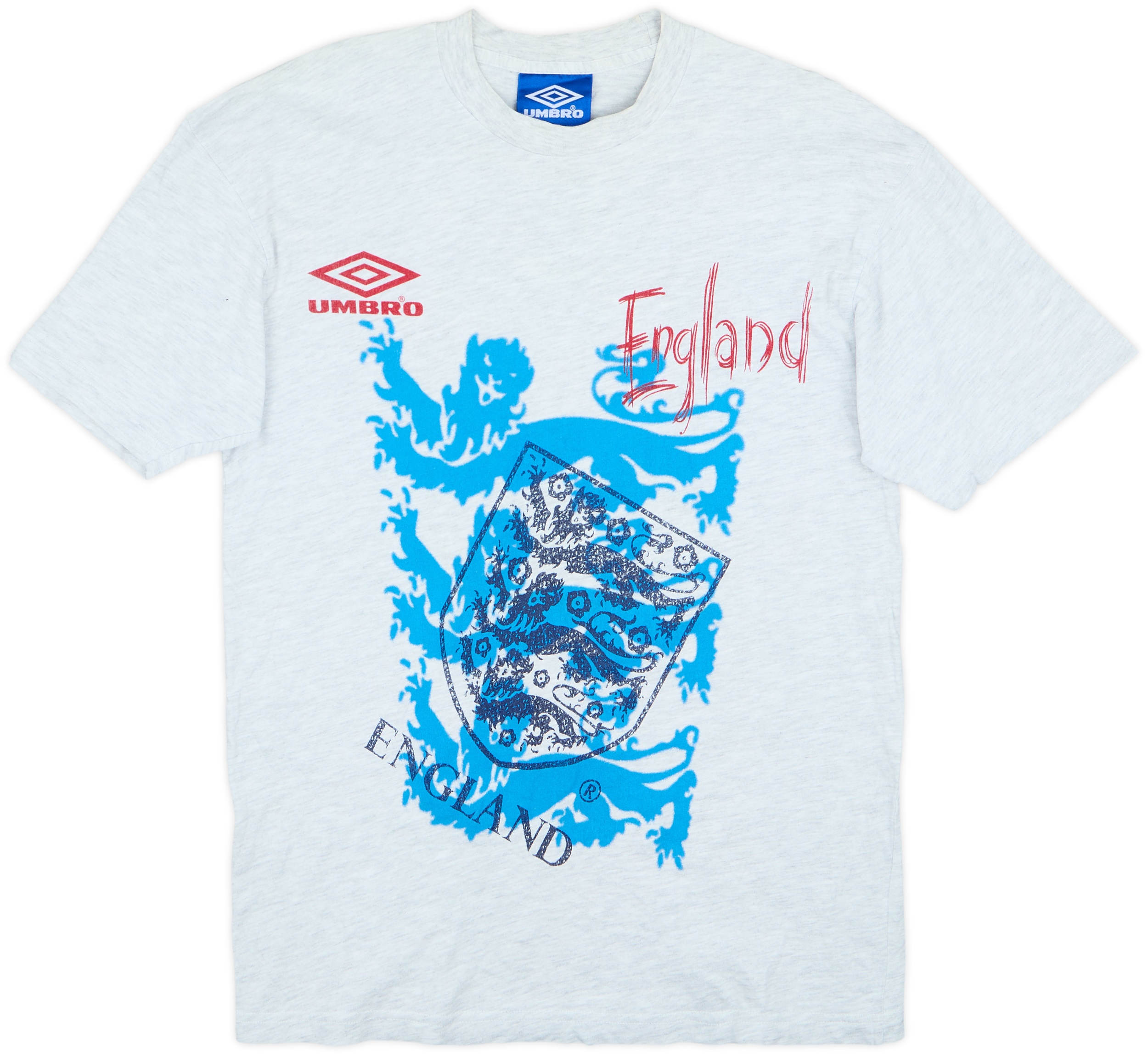 1998-00 England Umbro Graphic Tee - 8/10 - (S)