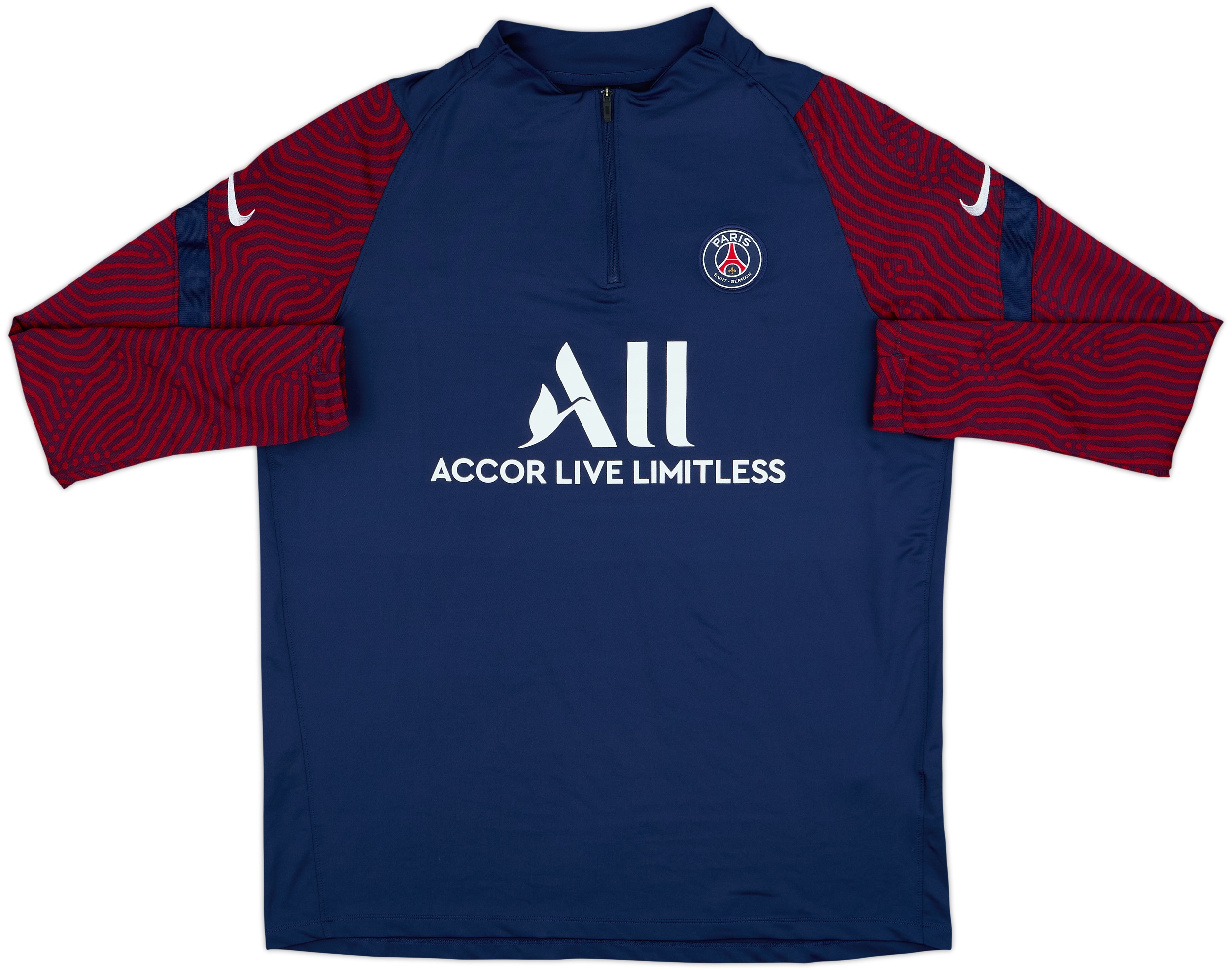 2020-21 Paris Saint-Germain Nike 1/4 Zip Drill Top - 8/10 - (XL)