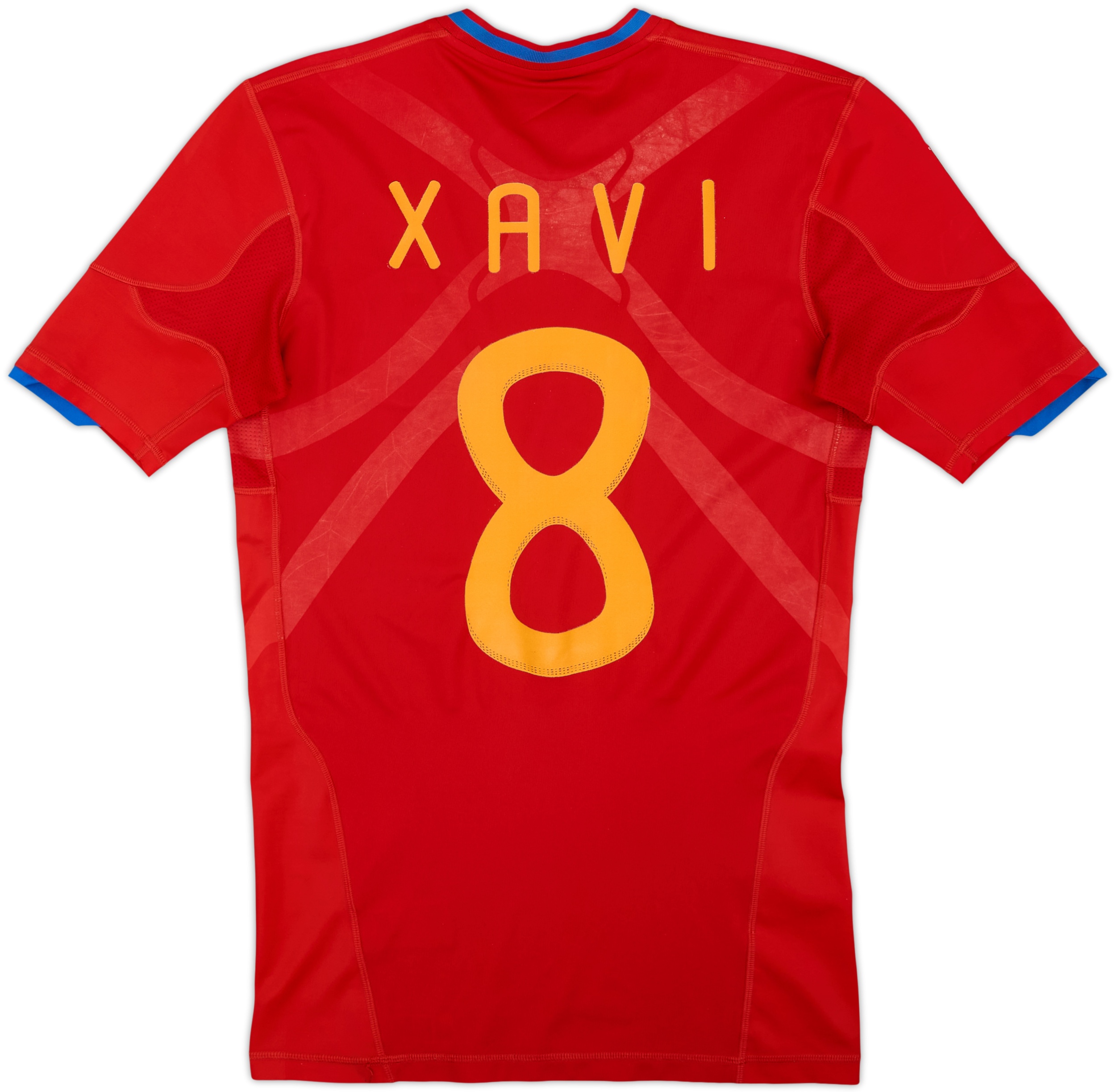 2009-10 Spain Player Issue TechFit Home Shirt Xavi #8 - 6/10 - (M)