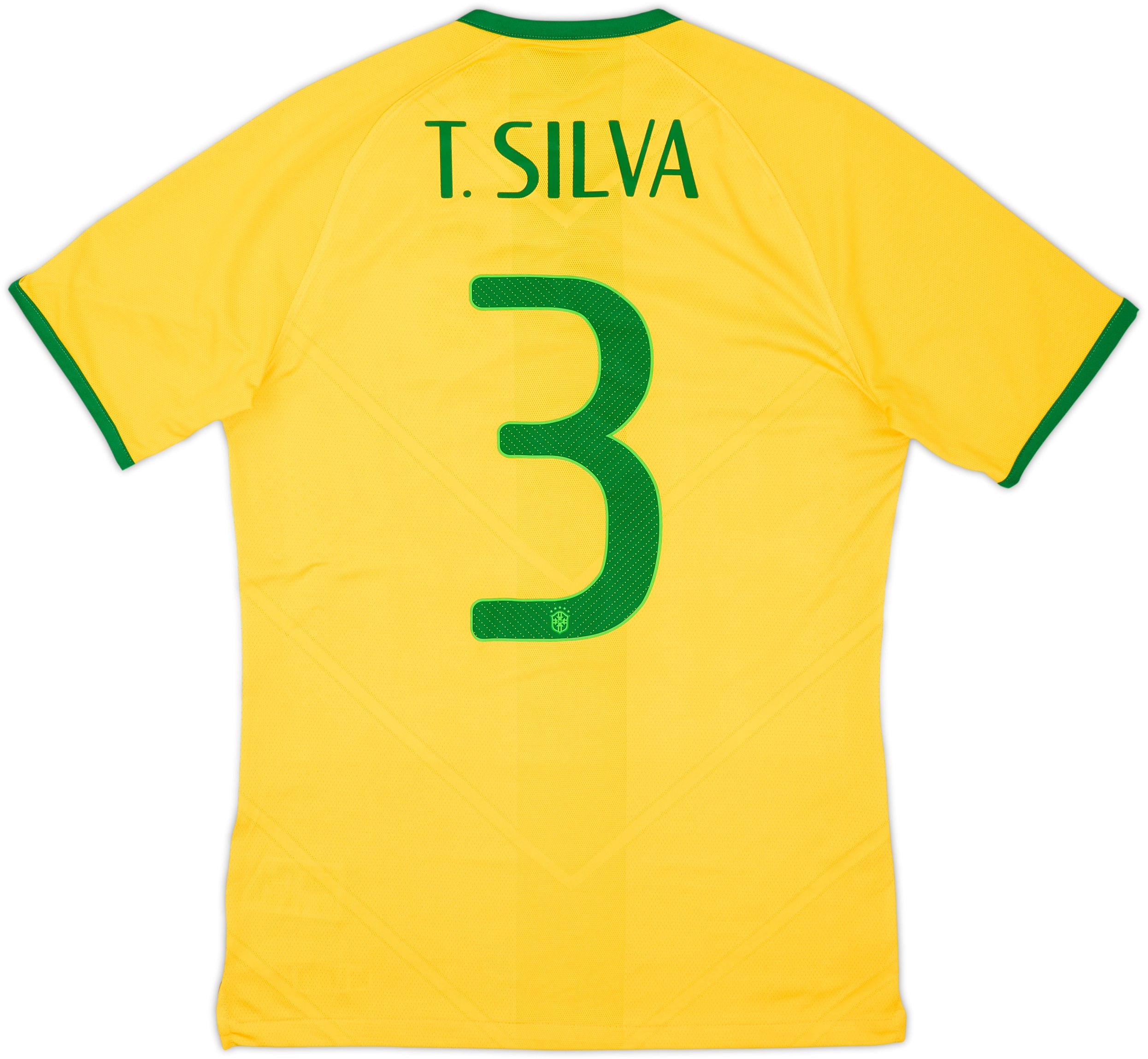 2014-15 Brazil Authentic Home Shirt T. Silva #3 - 6/10 - (S)