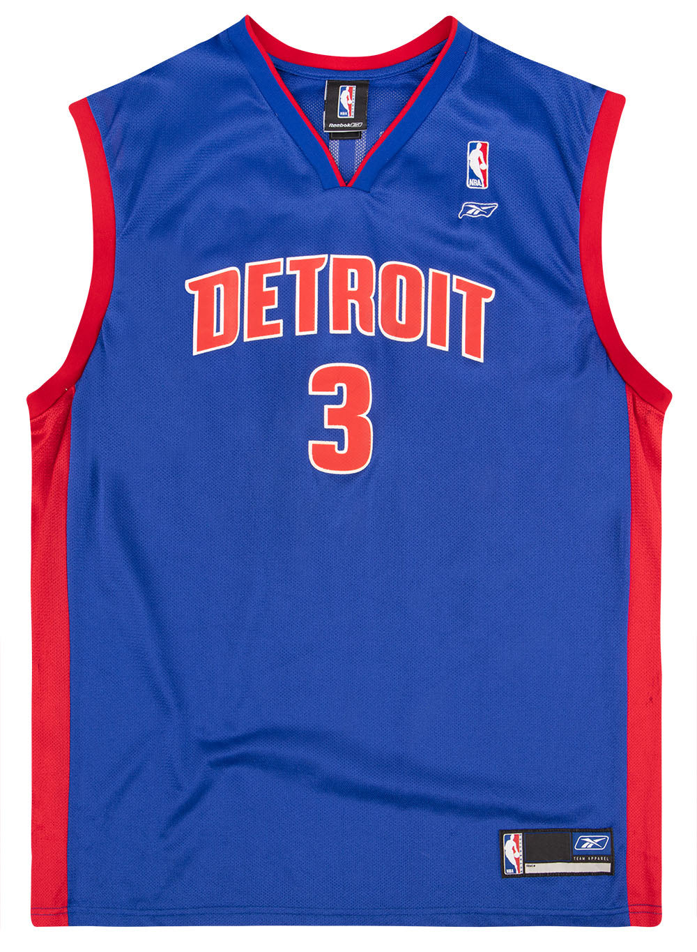 2002-06 Detroit Pistons Wallace #3 Reebok Jersey (Away) Y