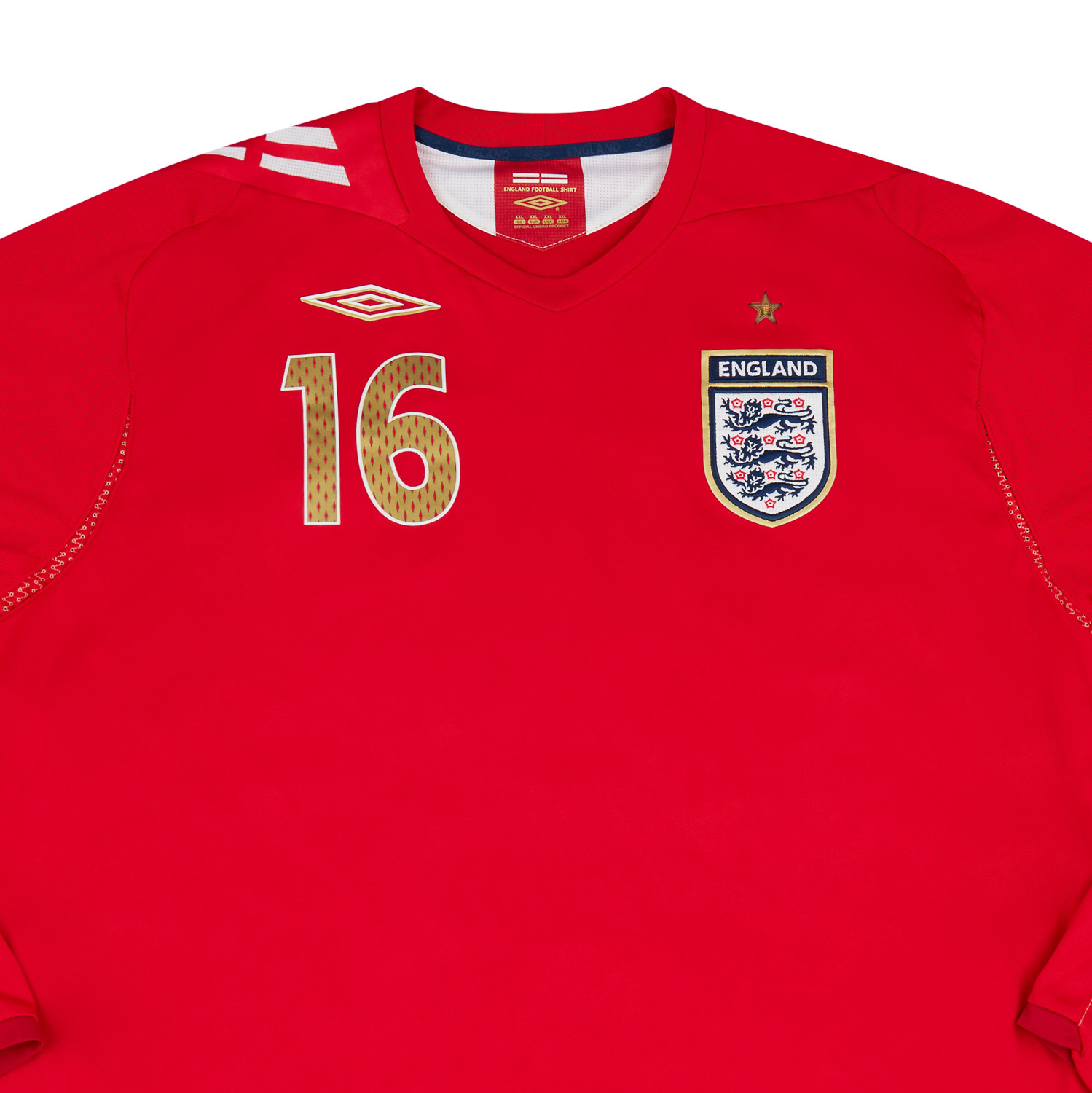 2006-07 England Match Issue Away L/S Shirt Campbell #16 2006-07 England Match Issue Away L/S Shirt Campbell #16
