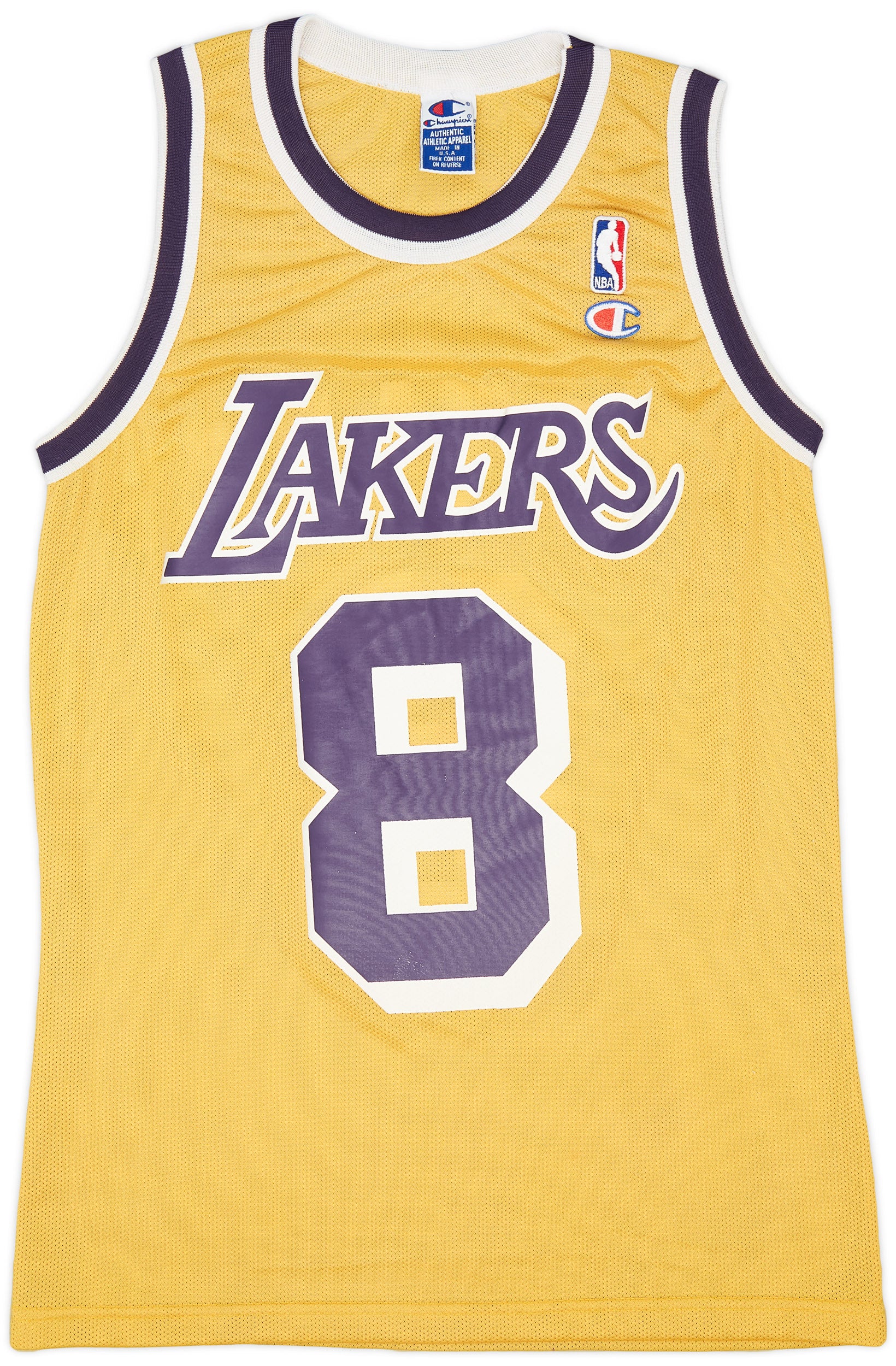 1996-99 LA Lakers Bryant #8 Champion Jersey (Home) M
