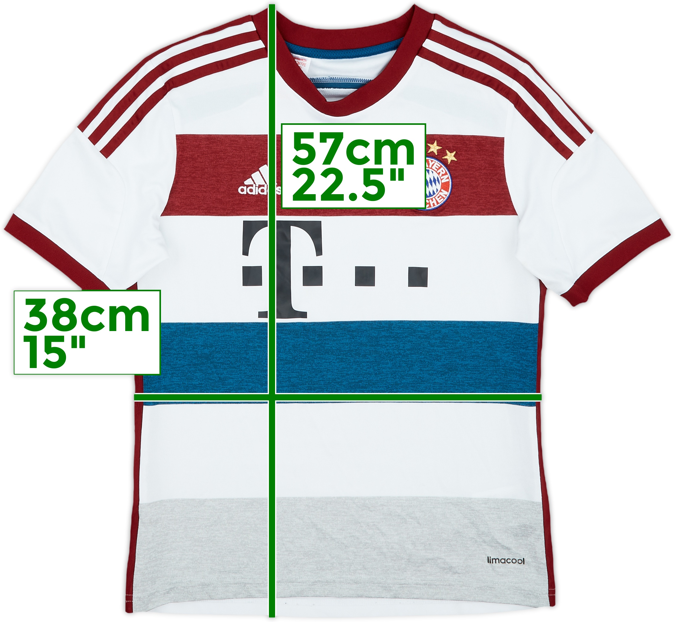 14/15 adidas × BAYERN Away Game Shirts 2014-15 Bayern Munich Away Shirt - 6/10 - (M.Boys)