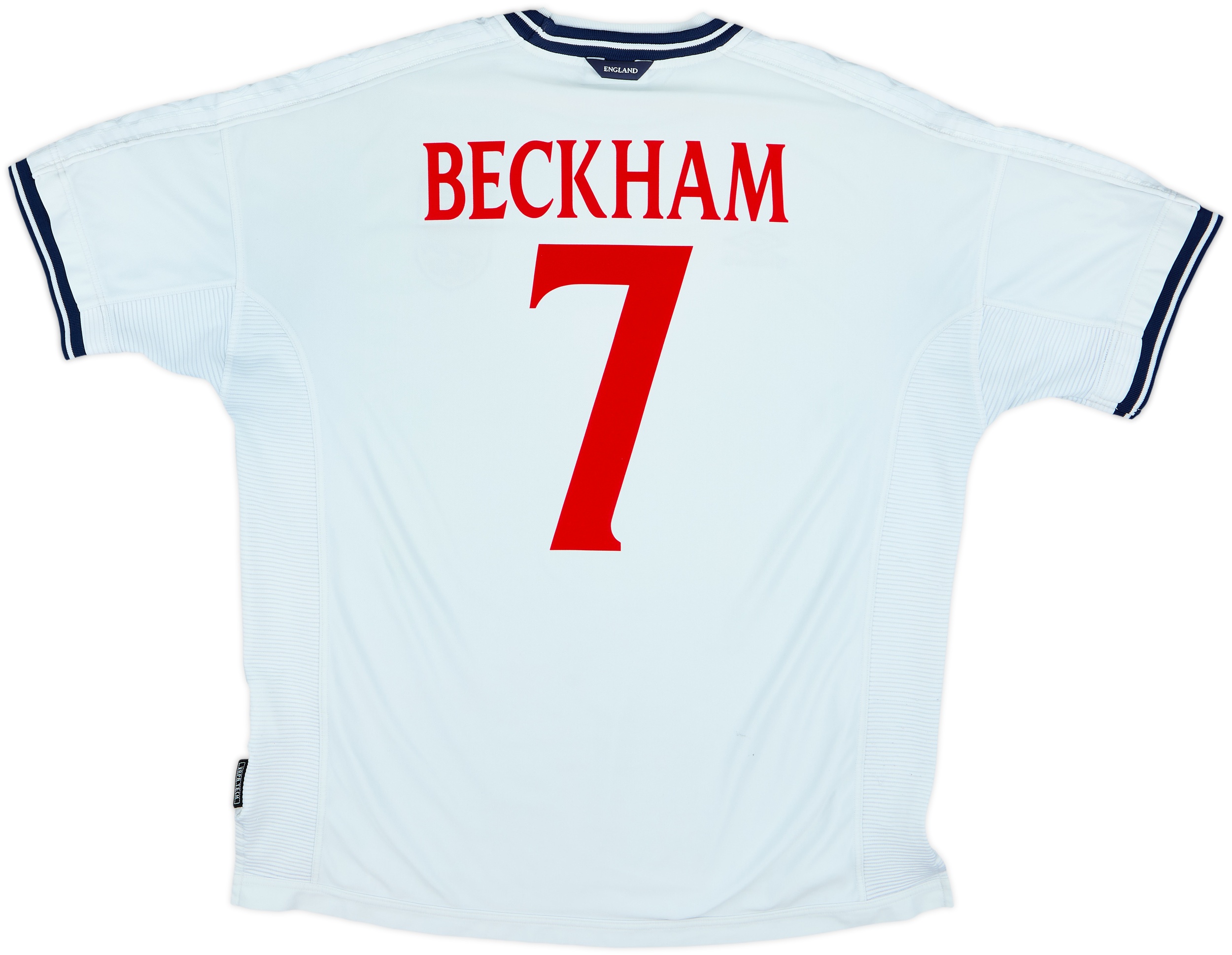 1999-01 England Home Shirt Beckham #7 - 6/10 - (XXL)